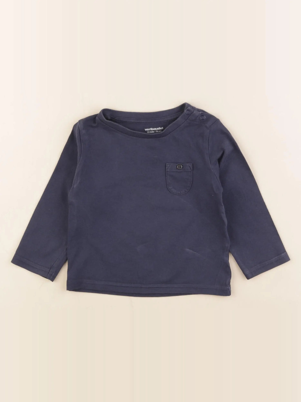 Vertbaudet - tee-shirt bleu - 12 mois