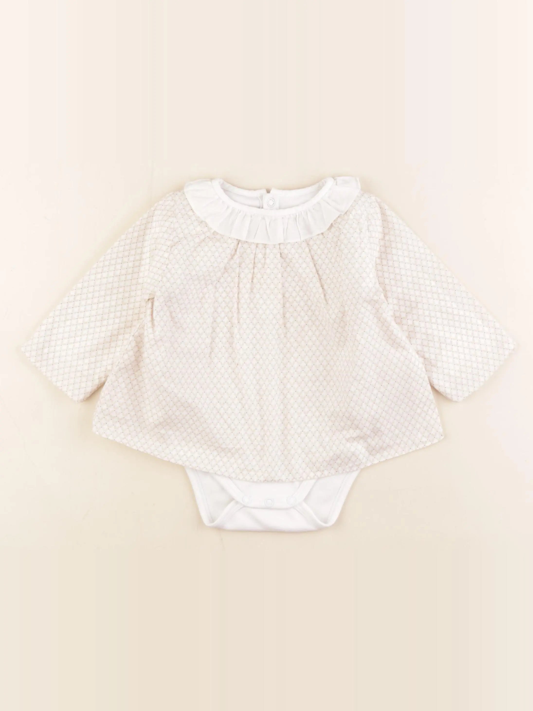 Jacadi - body robe blanc - 12 mois