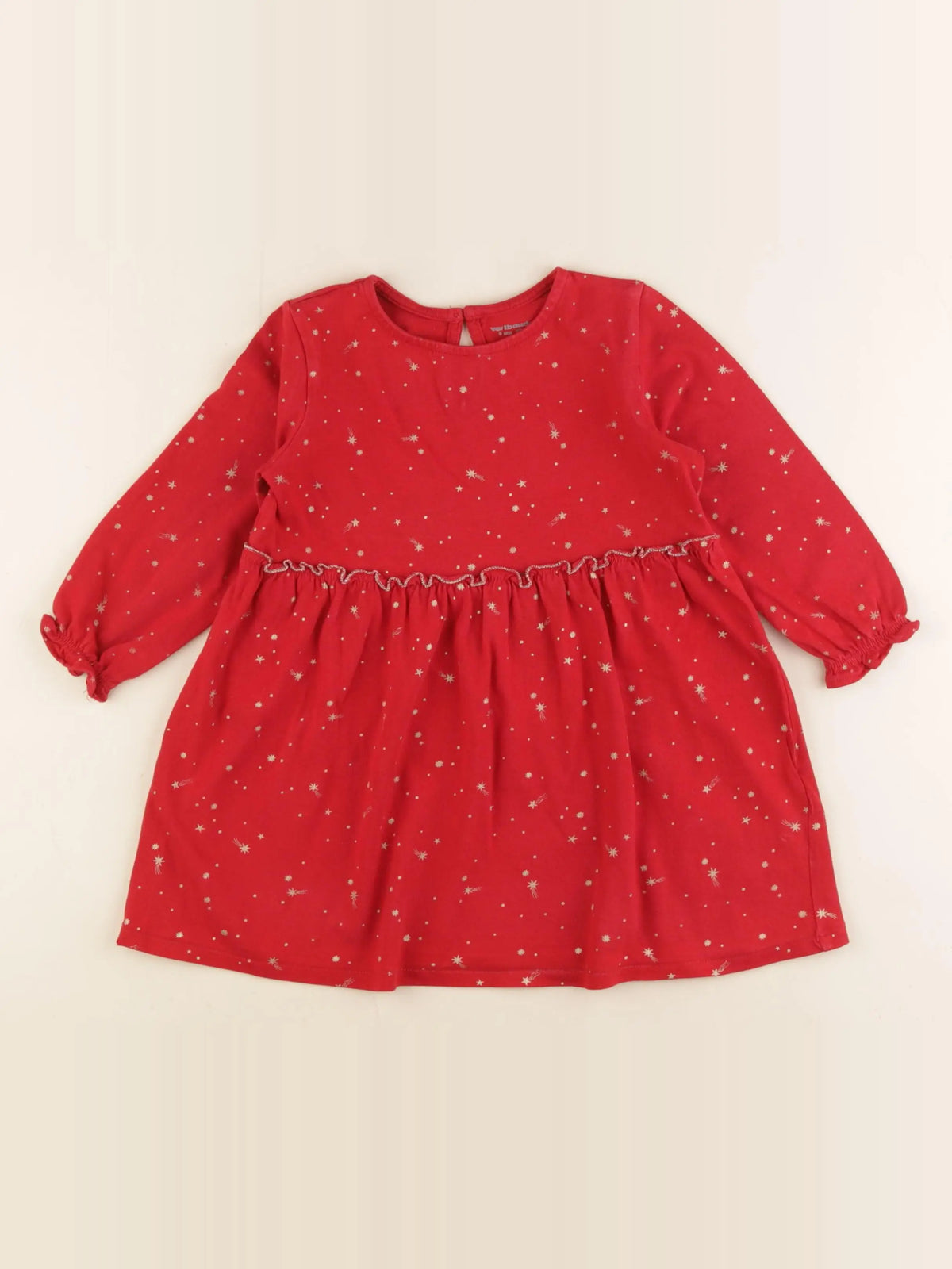 Vertbaudet - robe rouge, or - 3 ans