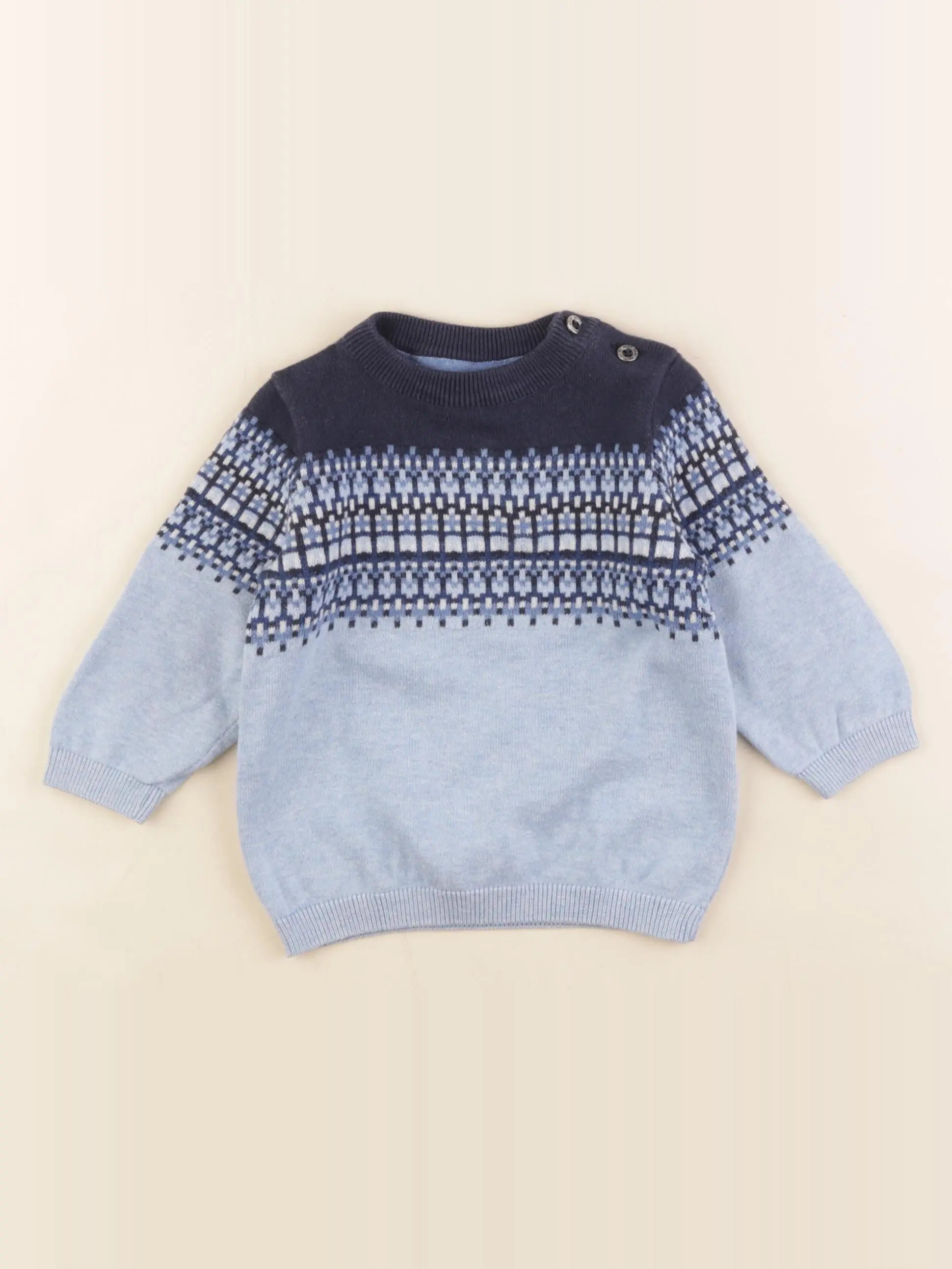 H&M - pull bleu - 4/6 mois