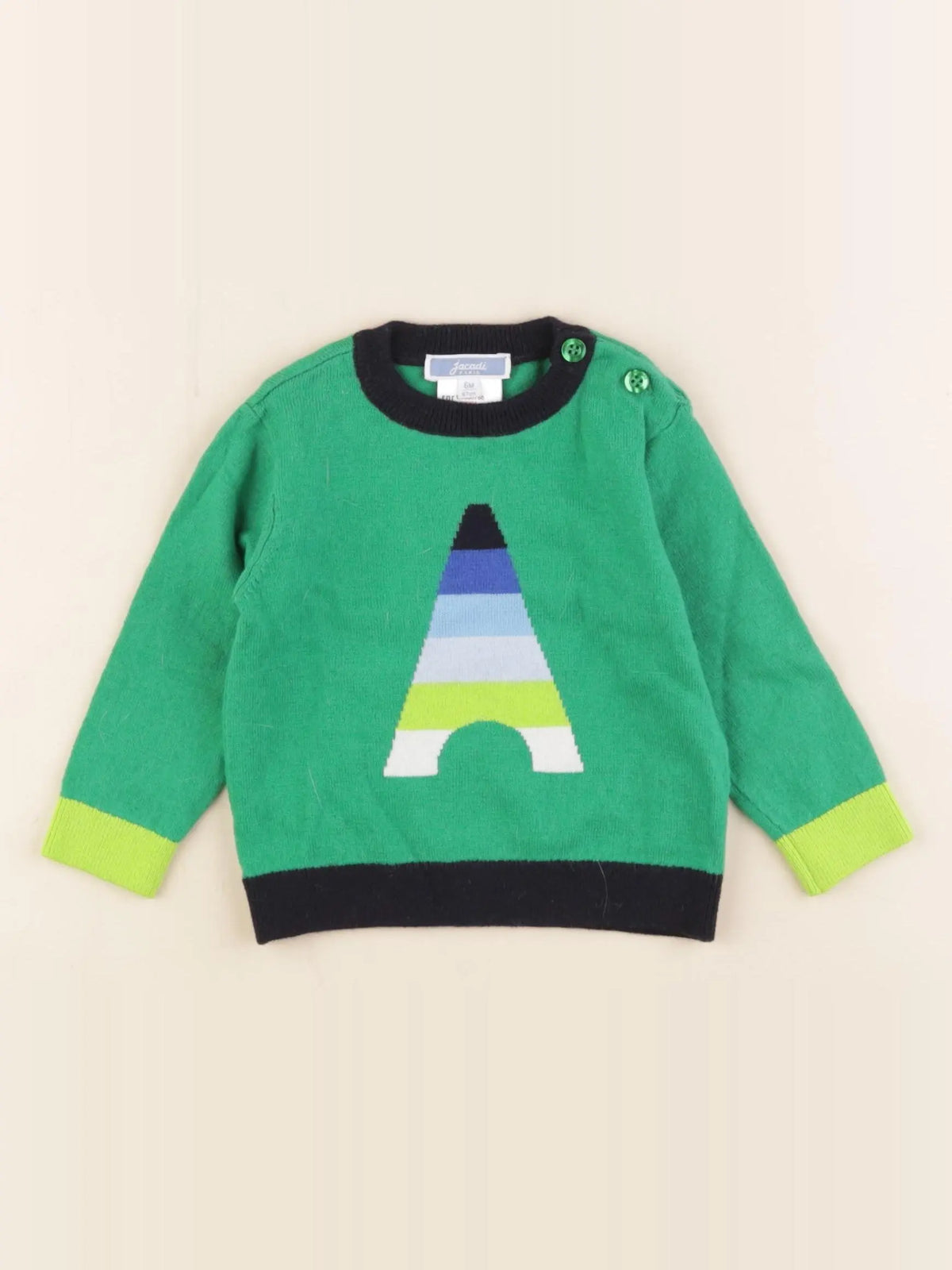 Jacadi - pull vert - 6 mois