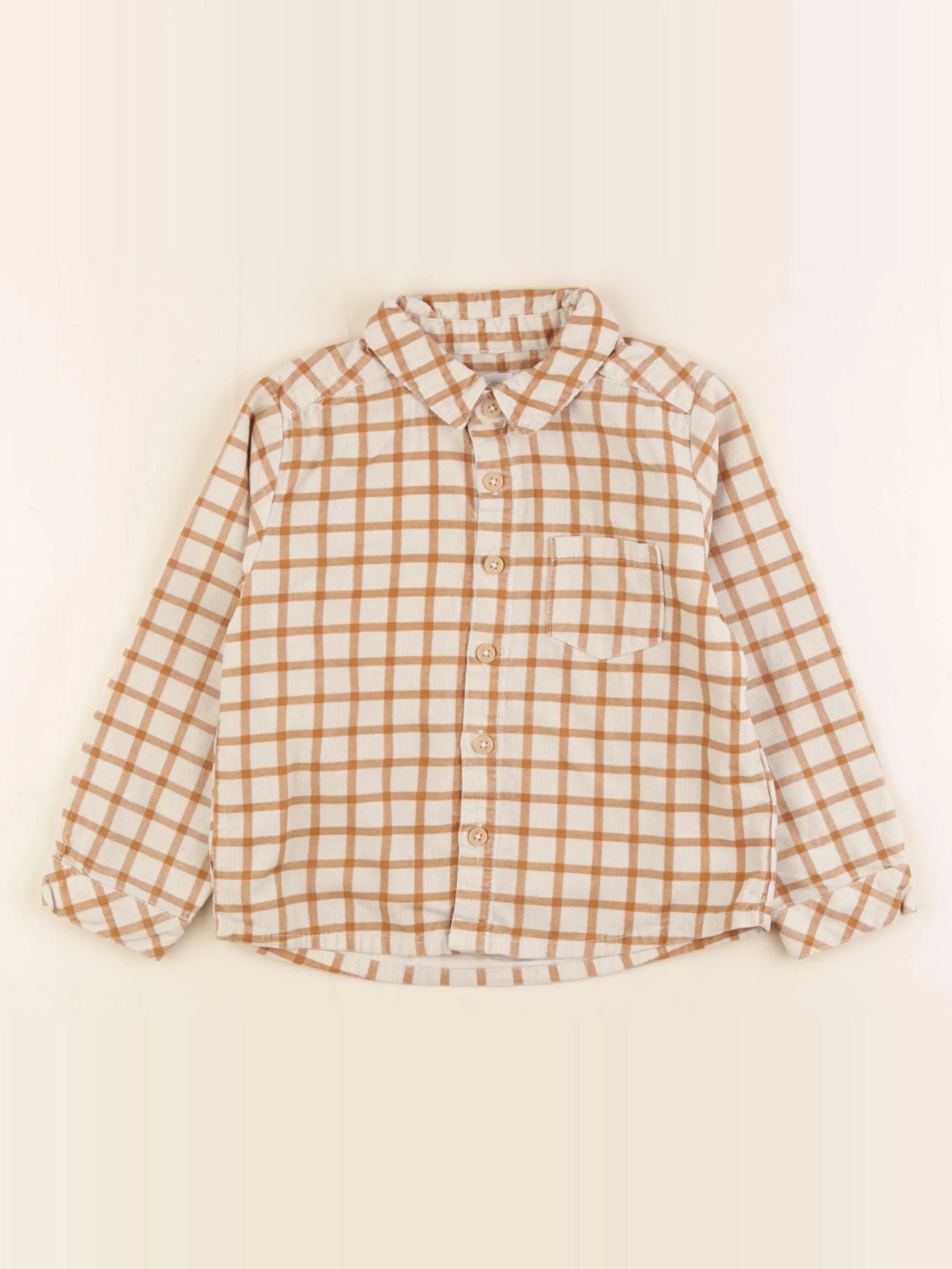 Vertbaudet - chemise beige, marron - 36 mois