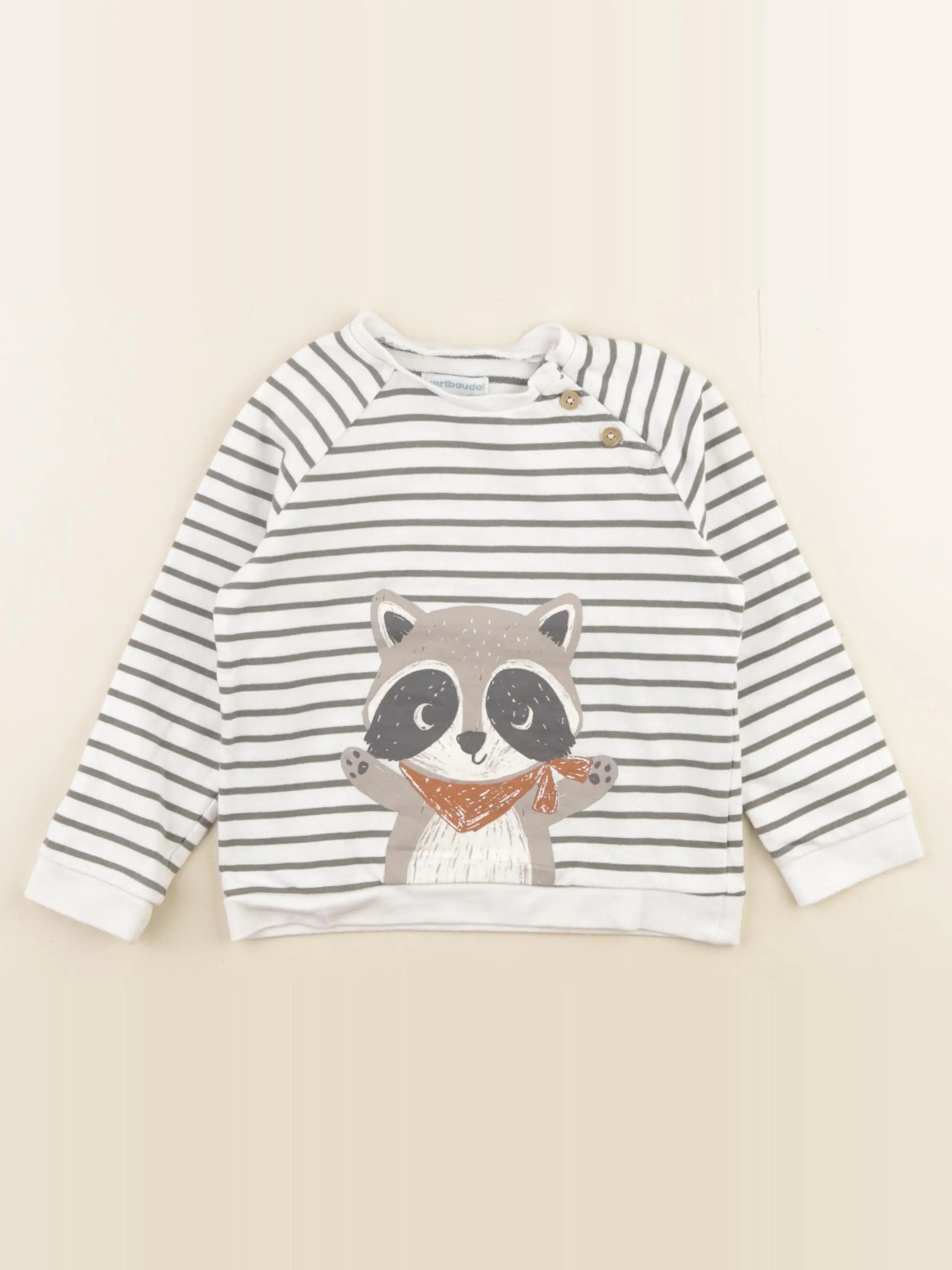 Vertbaudet - sweat blanc - 36 mois