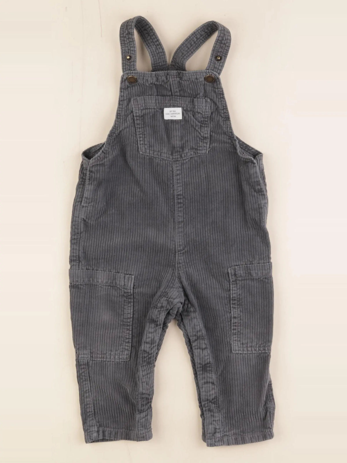 H&M - salopette gris - 9/12 mois
