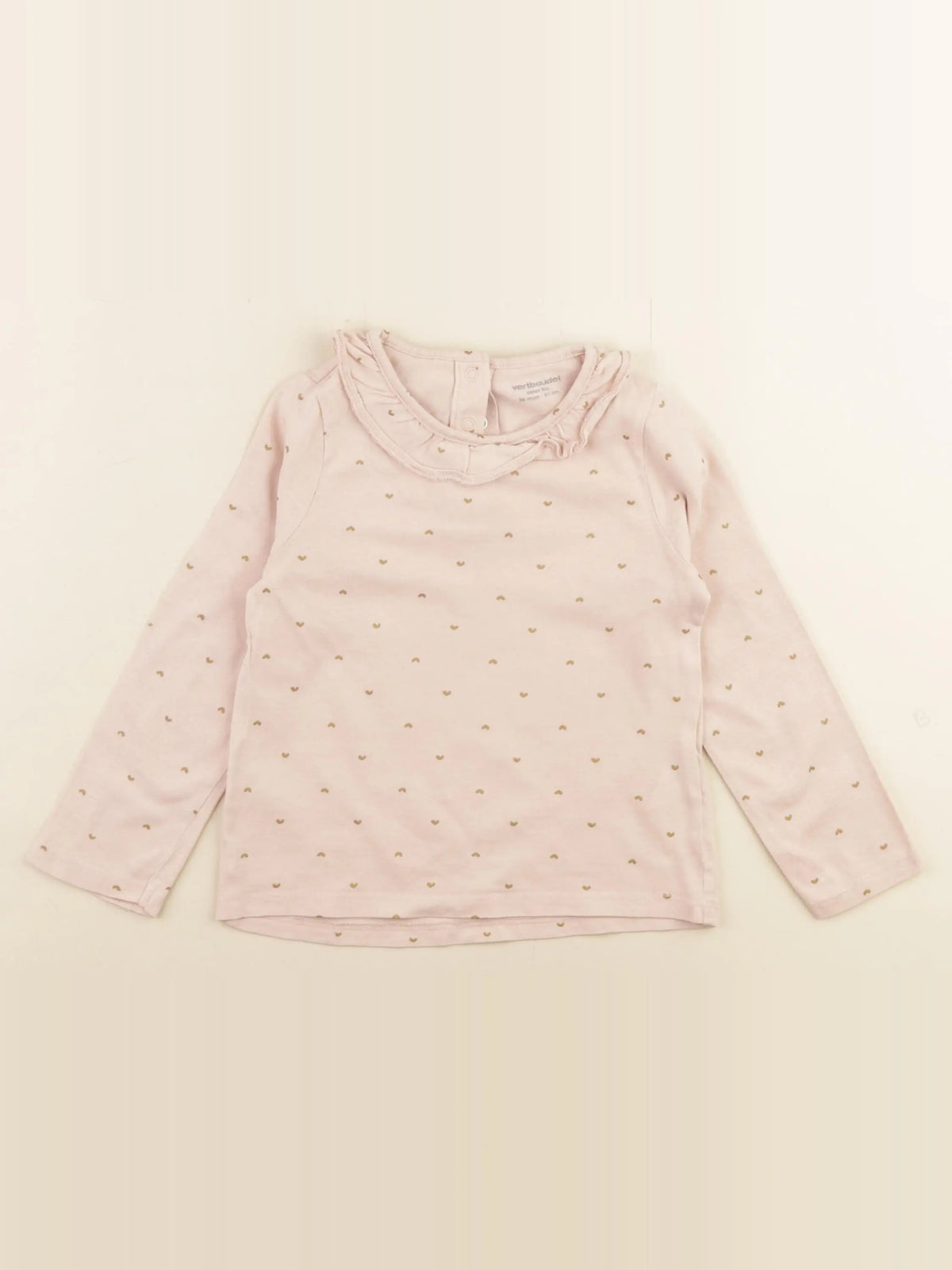 Vertbaudet - tee-shirt rose, or - 36 mois
