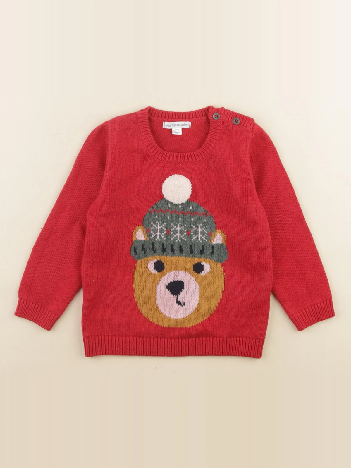 Vertbaudet - pull rouge - 2 ans