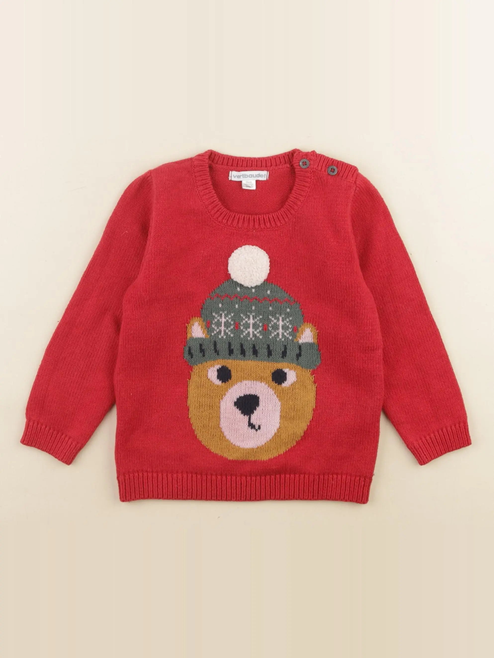 Vertbaudet - pull rouge - 2 ans