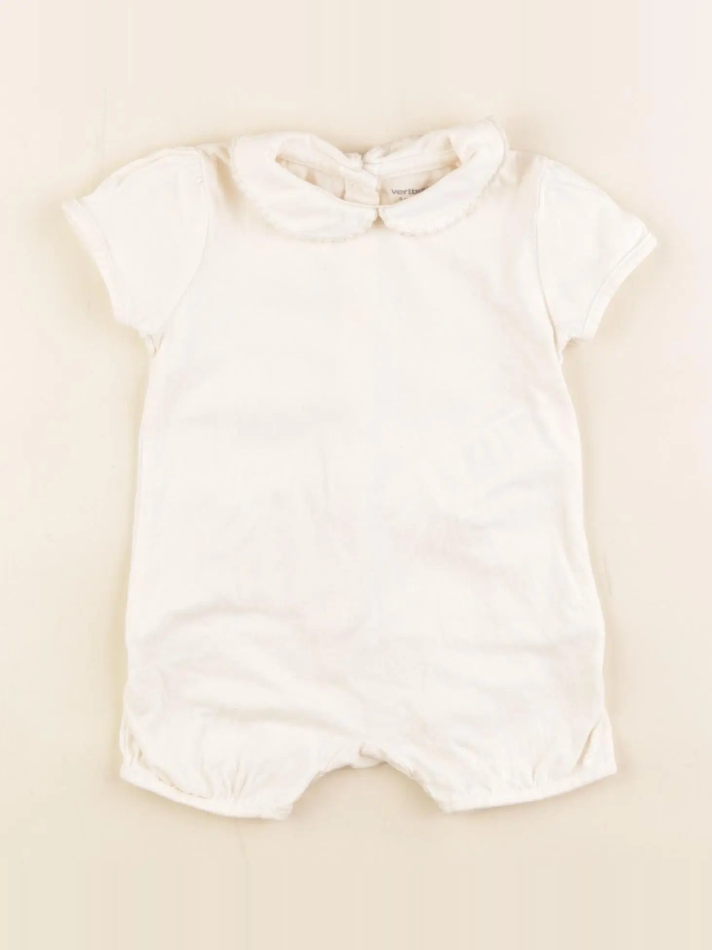 Vertbaudet - pyjama coton beige - 6 mois