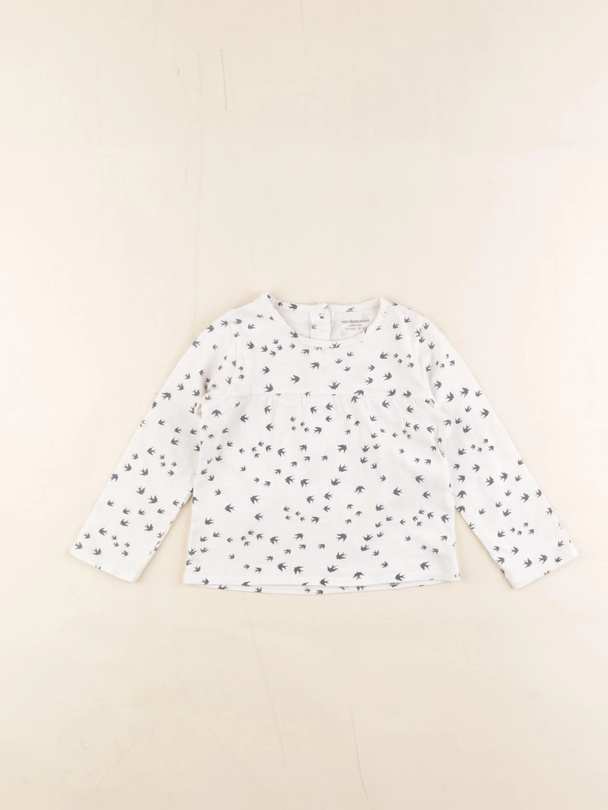 Vertbaudet - tee-shirt blanc, bleu - 18 mois