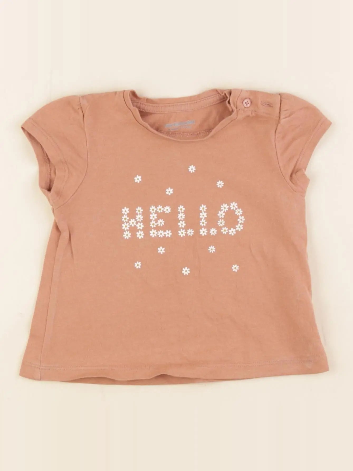 Vertbaudet - tee-shirt marron - 9 mois