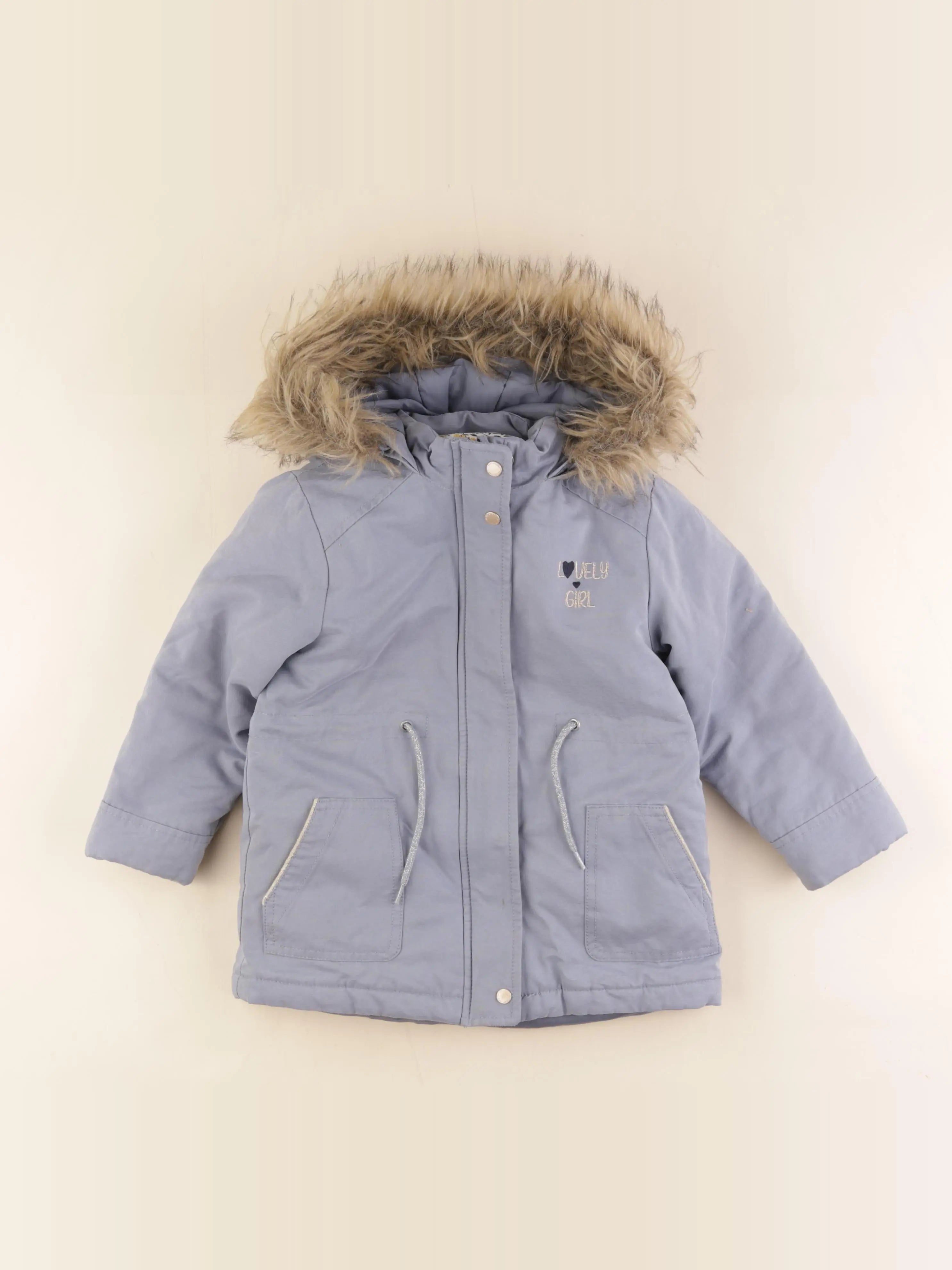 Vertbaudet - manteau doublure amovible bleu, or - 4 ans