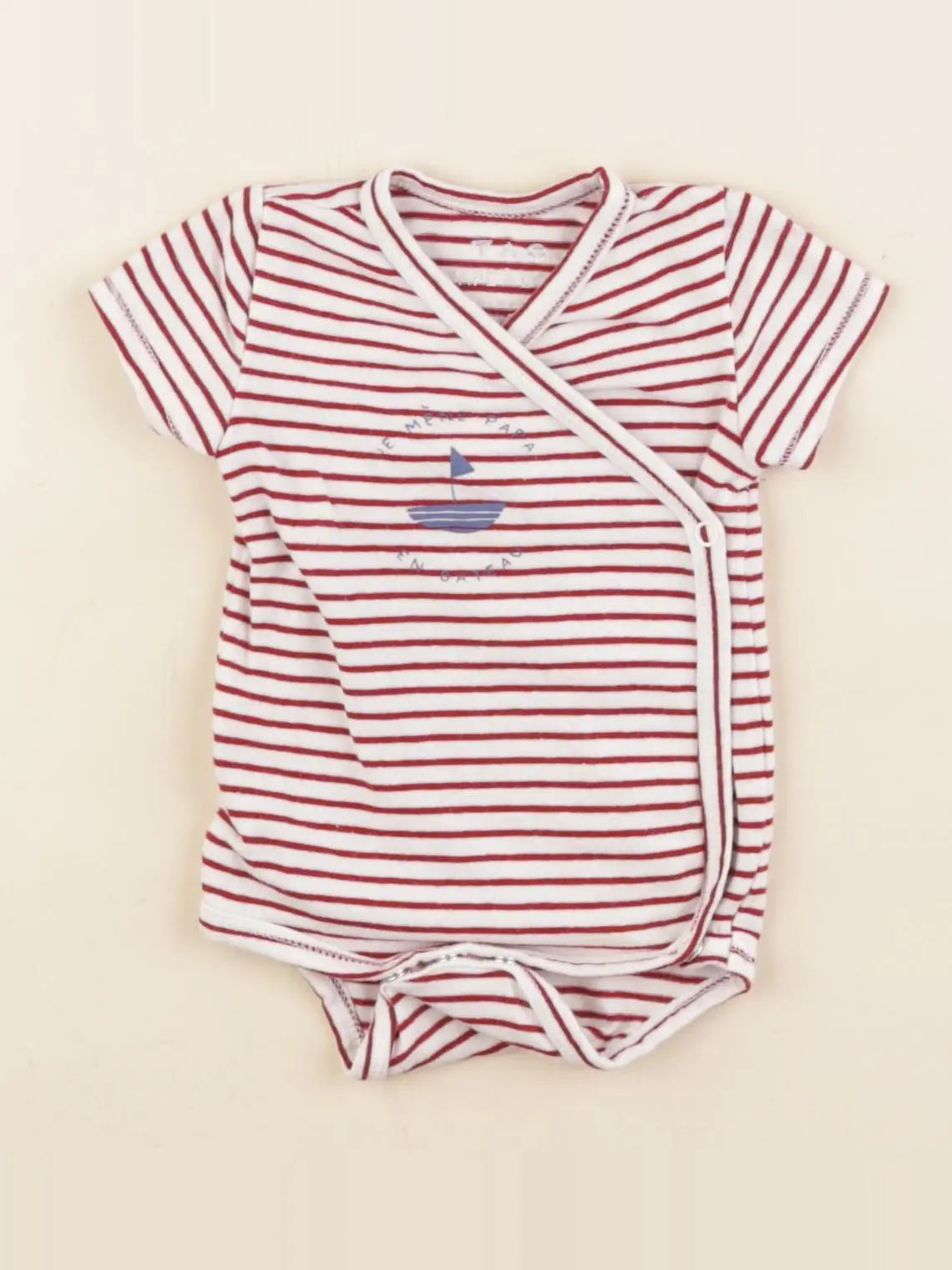 Tape à l'oeil - body blanc, rouge - 0 mois