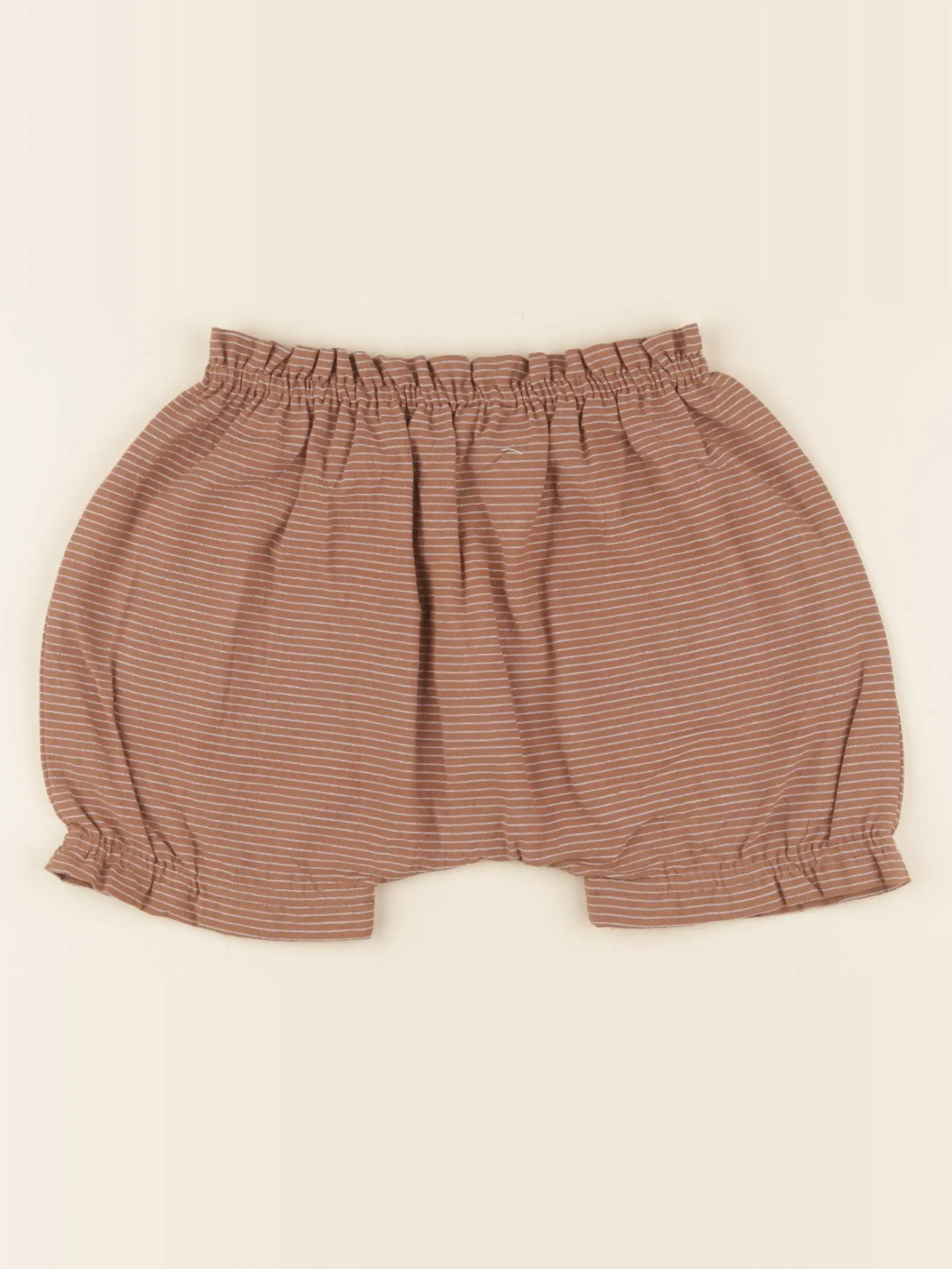 Short rayures noisette