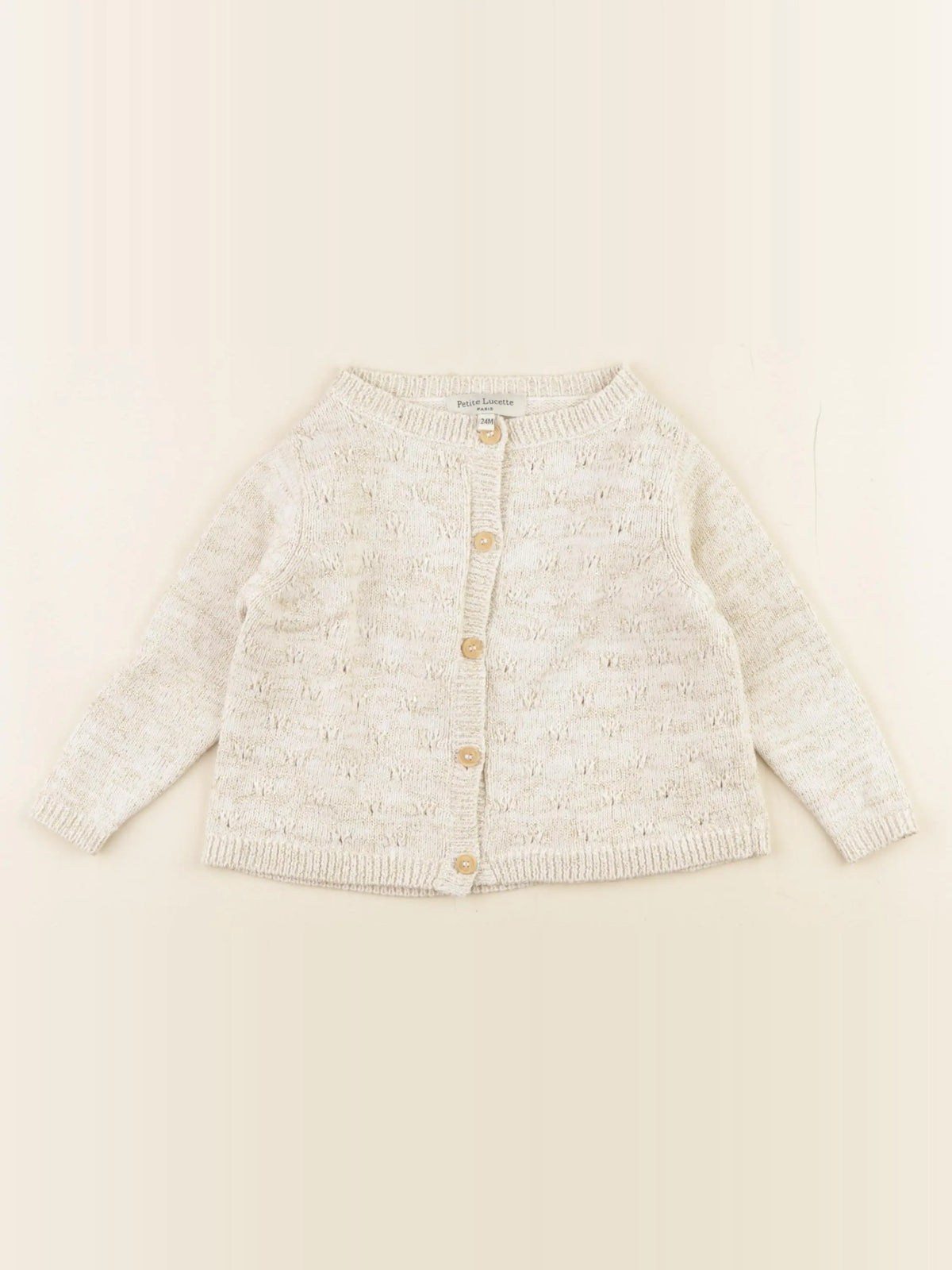 Petite Lucette - gilet beige, or - 24 mois