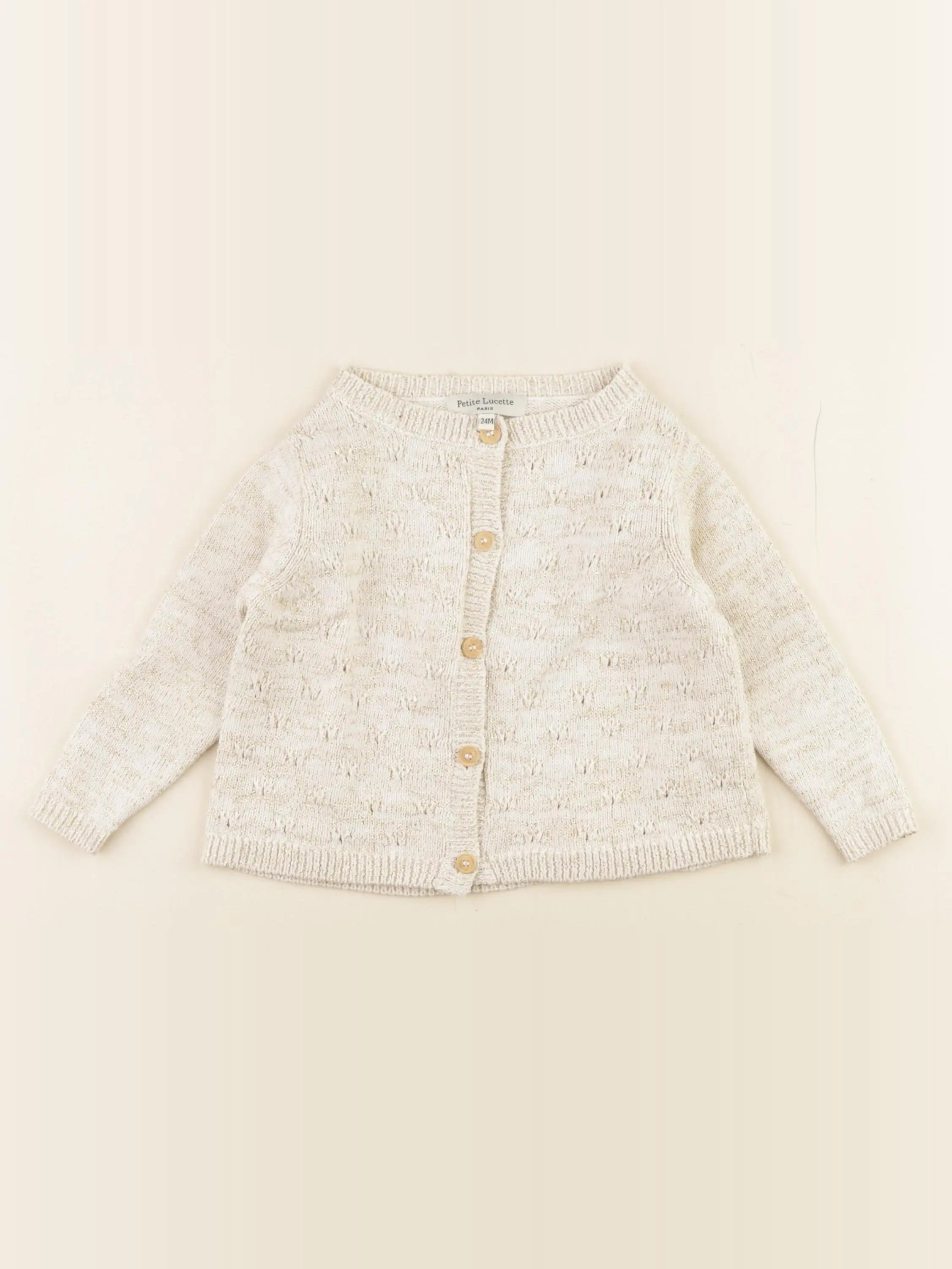 Petite Lucette - gilet beige, or - 24 mois