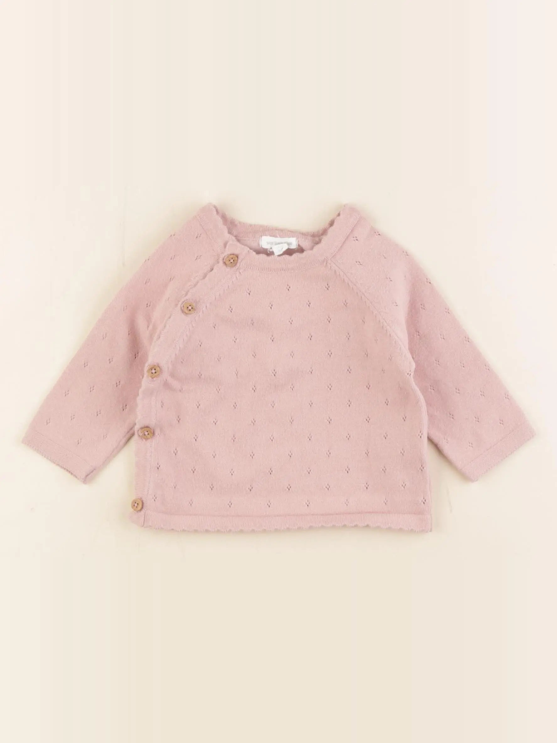 Vertbaudet - gilet rose - 6 mois