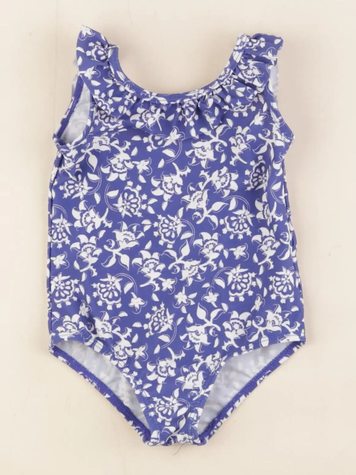 Vertbaudet - maillot de bain bleu, blanc - 12 mois