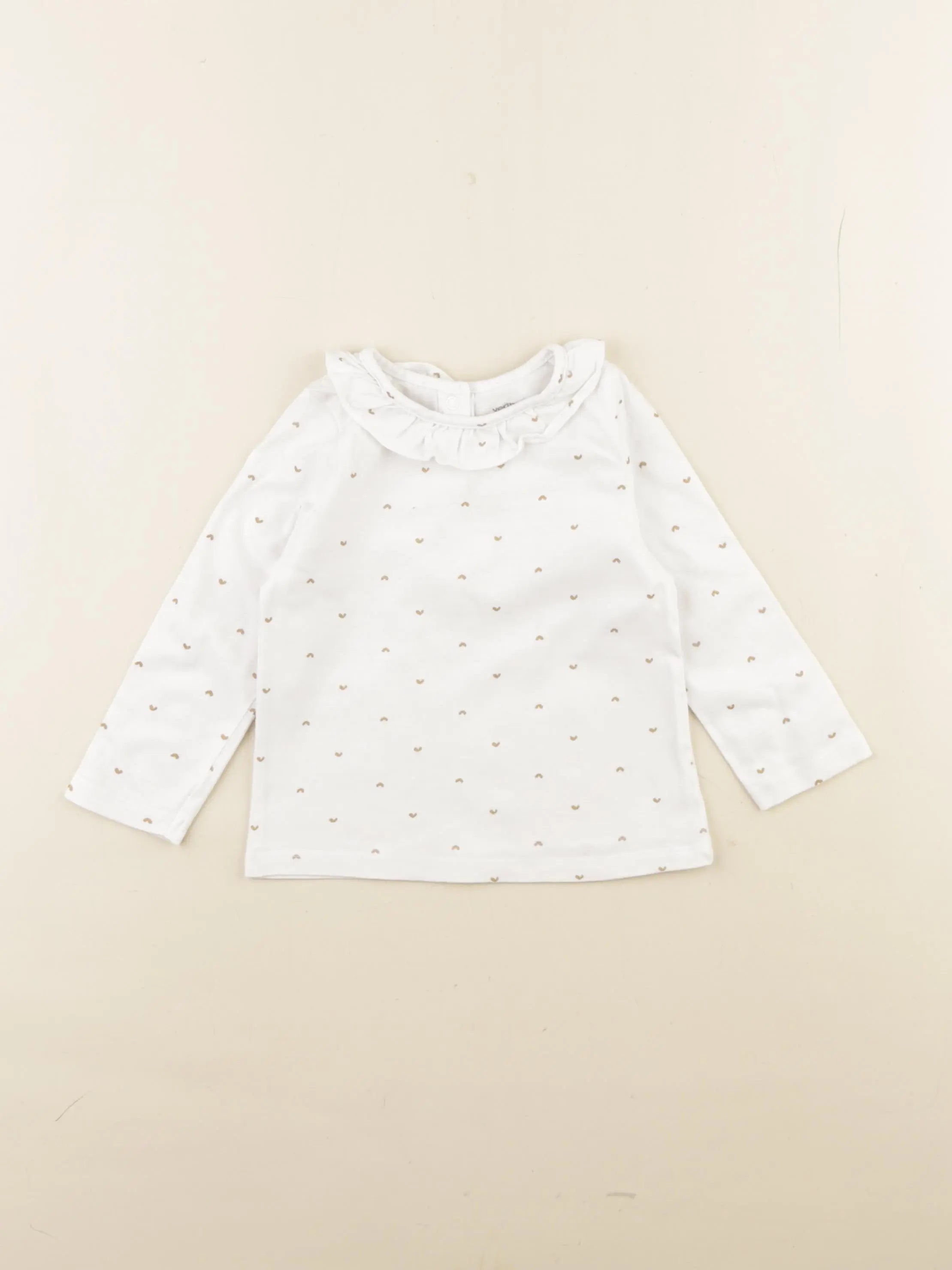 Vertbaudet - tee-shirt blanc, or - 12 mois
