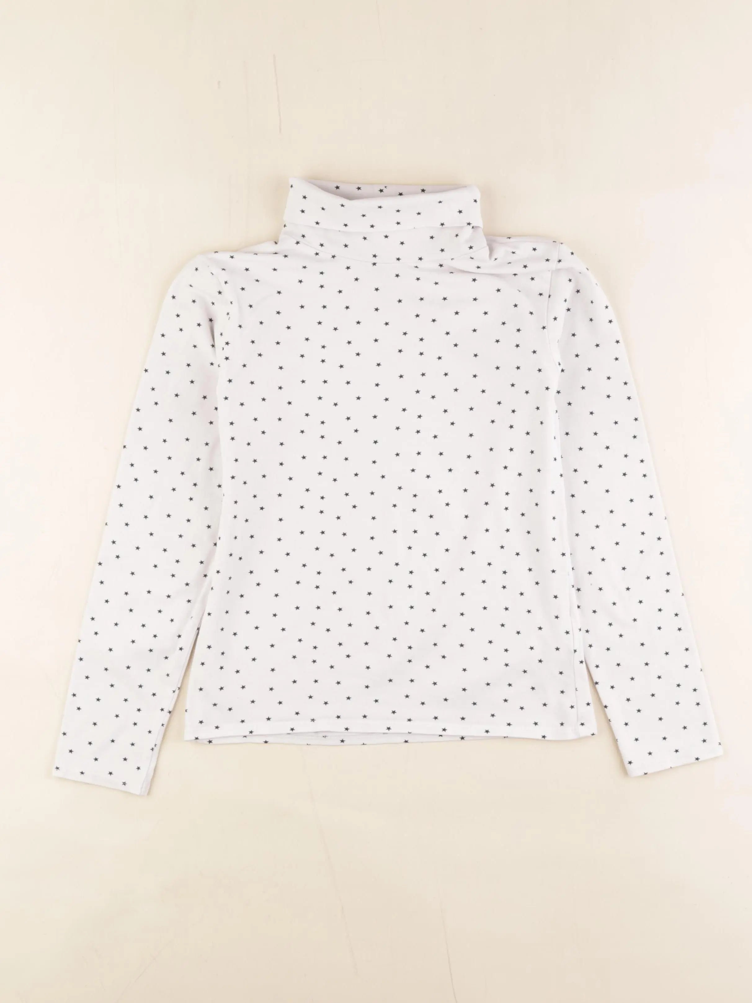 Vertbaudet - sous-pull bleu, blanc - 8 ans