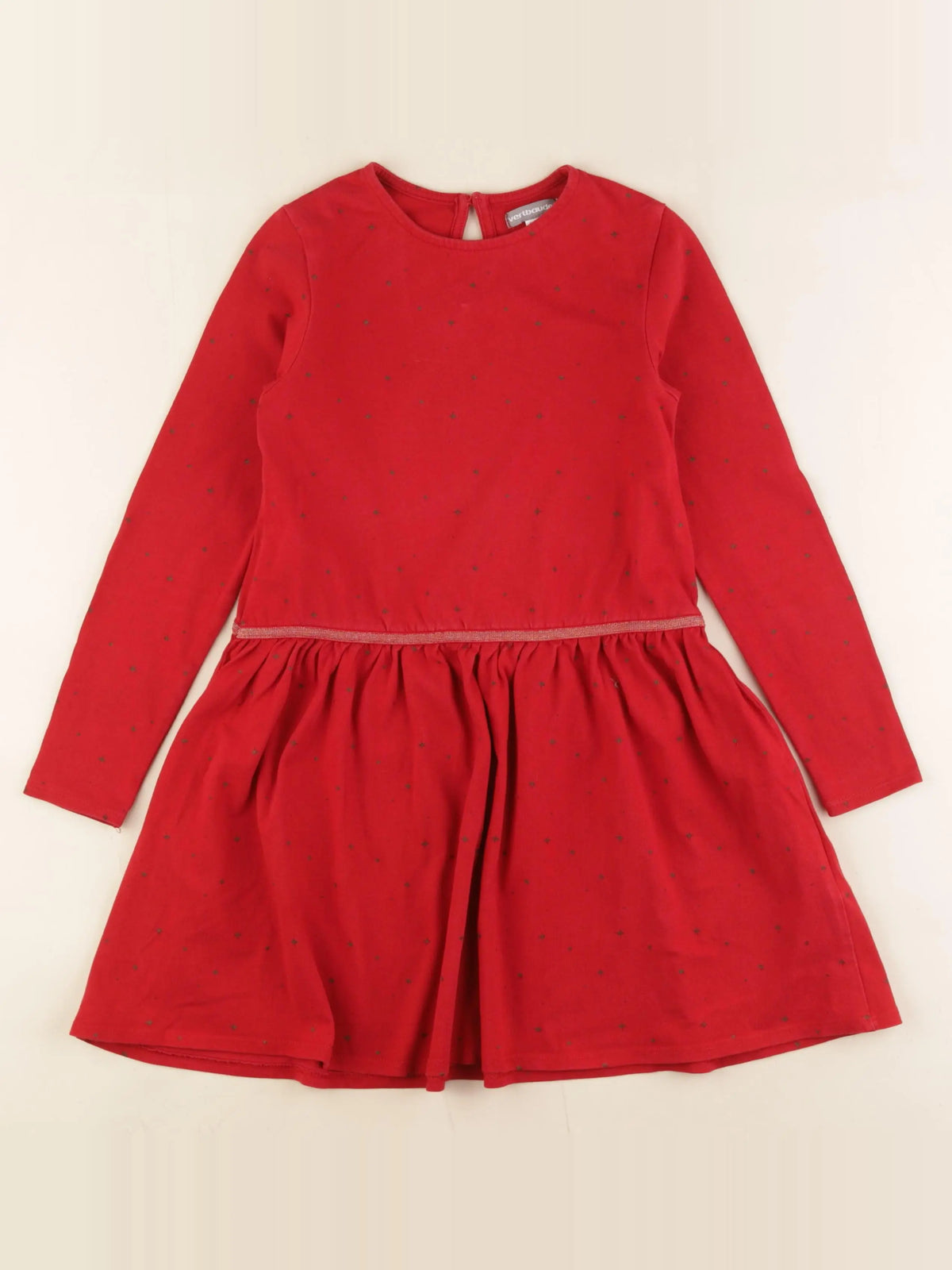 Vertbaudet - robe rouge, or - 8 ans