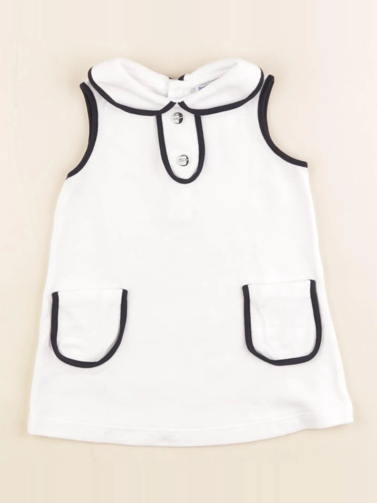 Jacadi - robe blanc, bleu - 12 mois