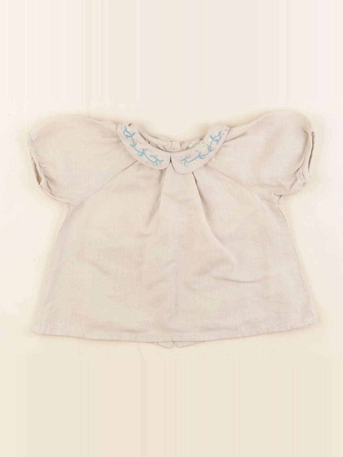 Bonnet à Pompon - blouse beige - 12 mois
