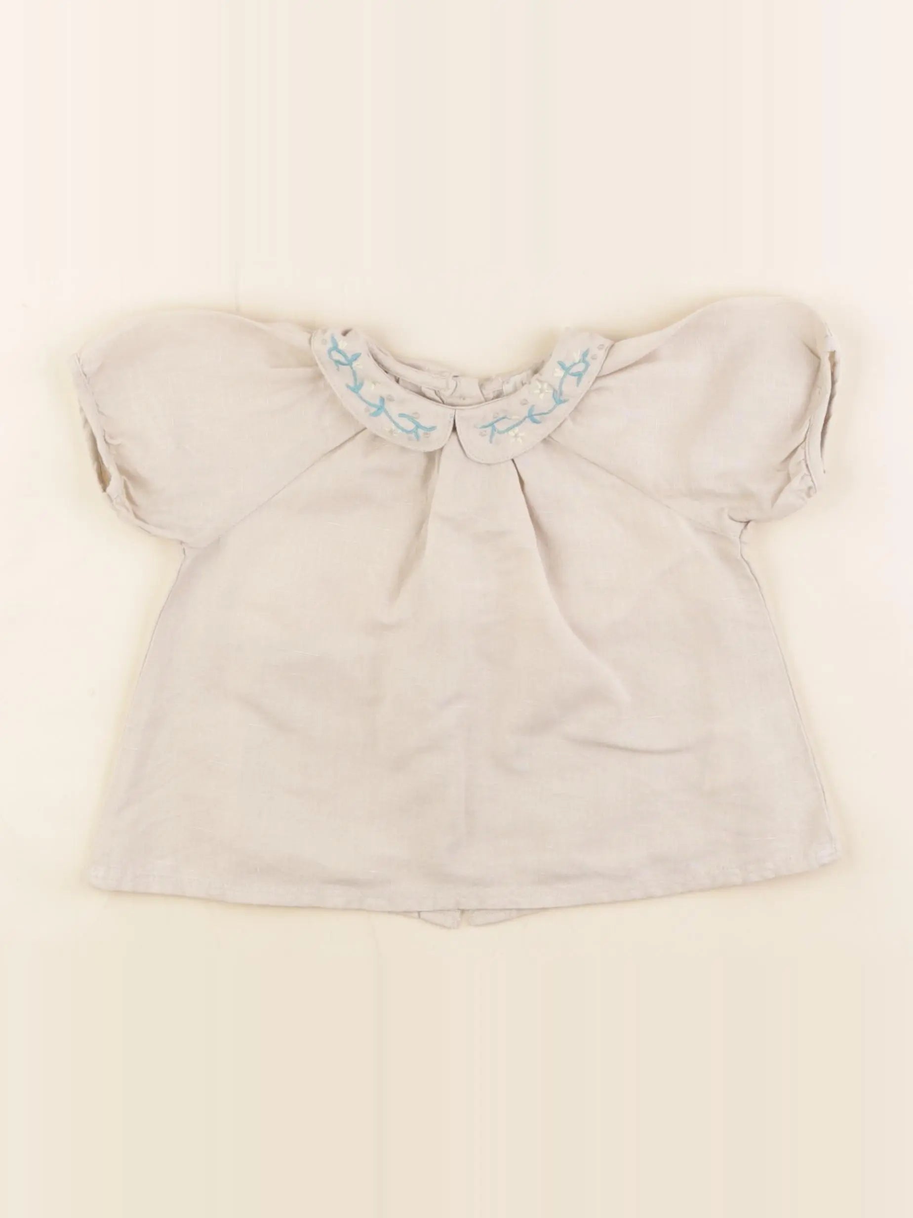 Bonnet à Pompon - blouse beige - 12 mois