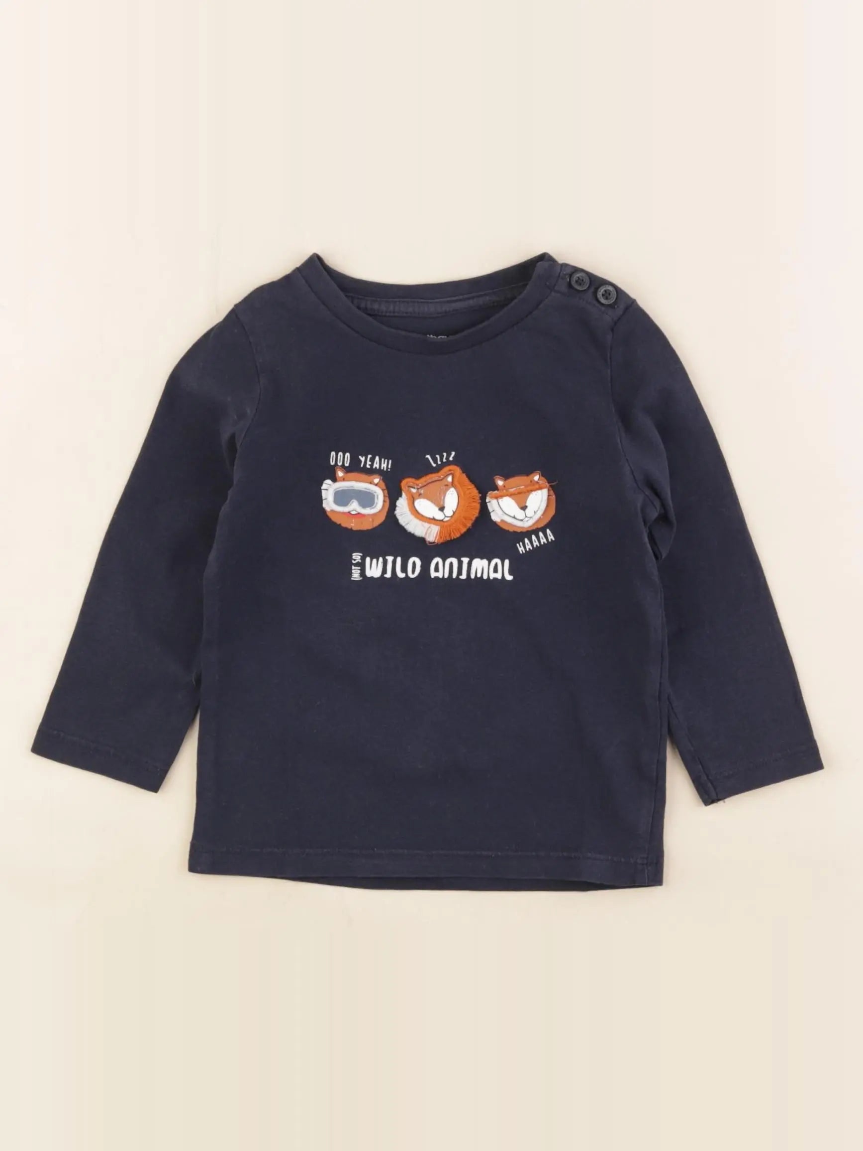 Vertbaudet - tee-shirt bleu - 12 mois