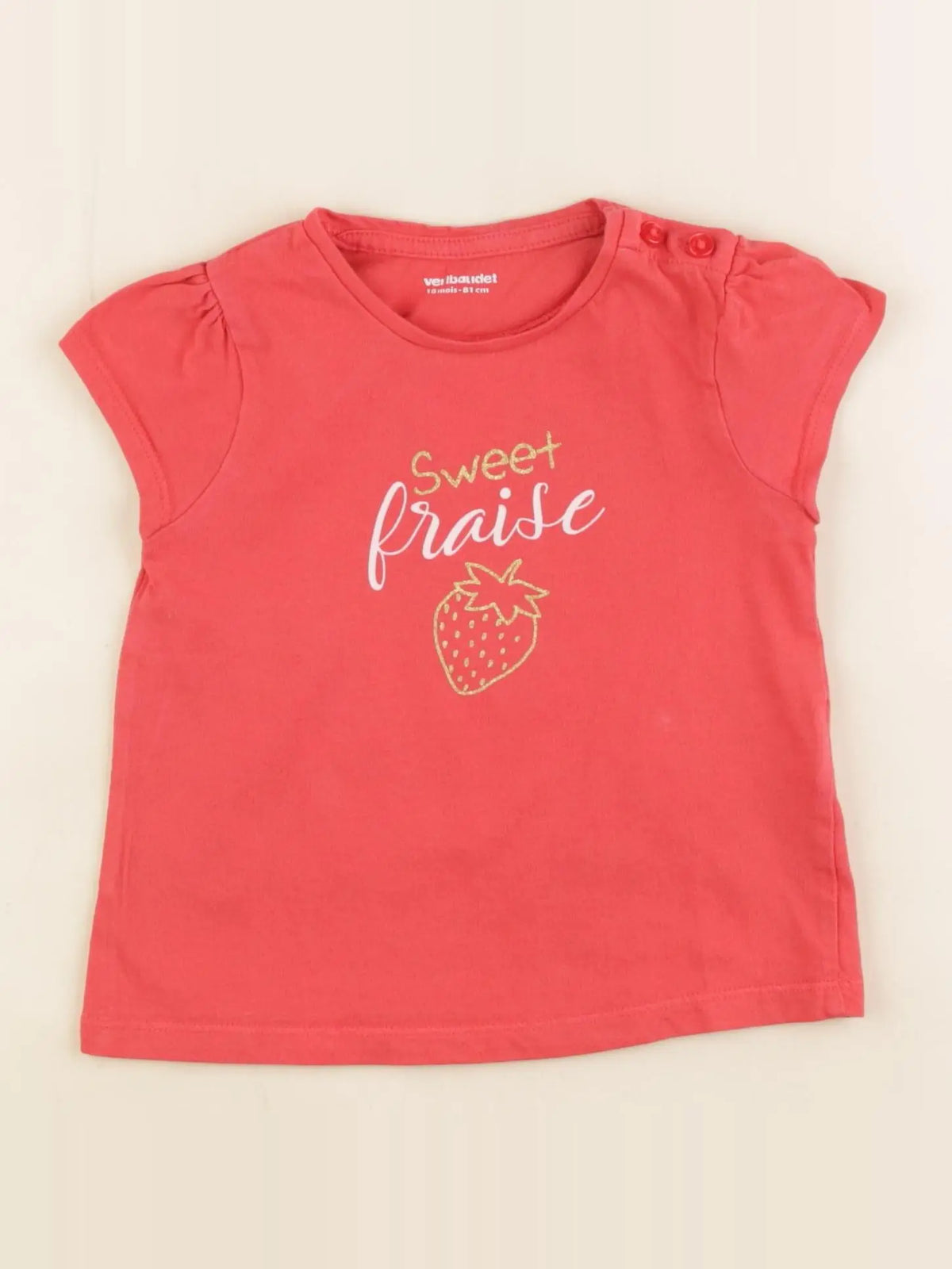 Vertbaudet - tee-shirt rouge - 18 mois