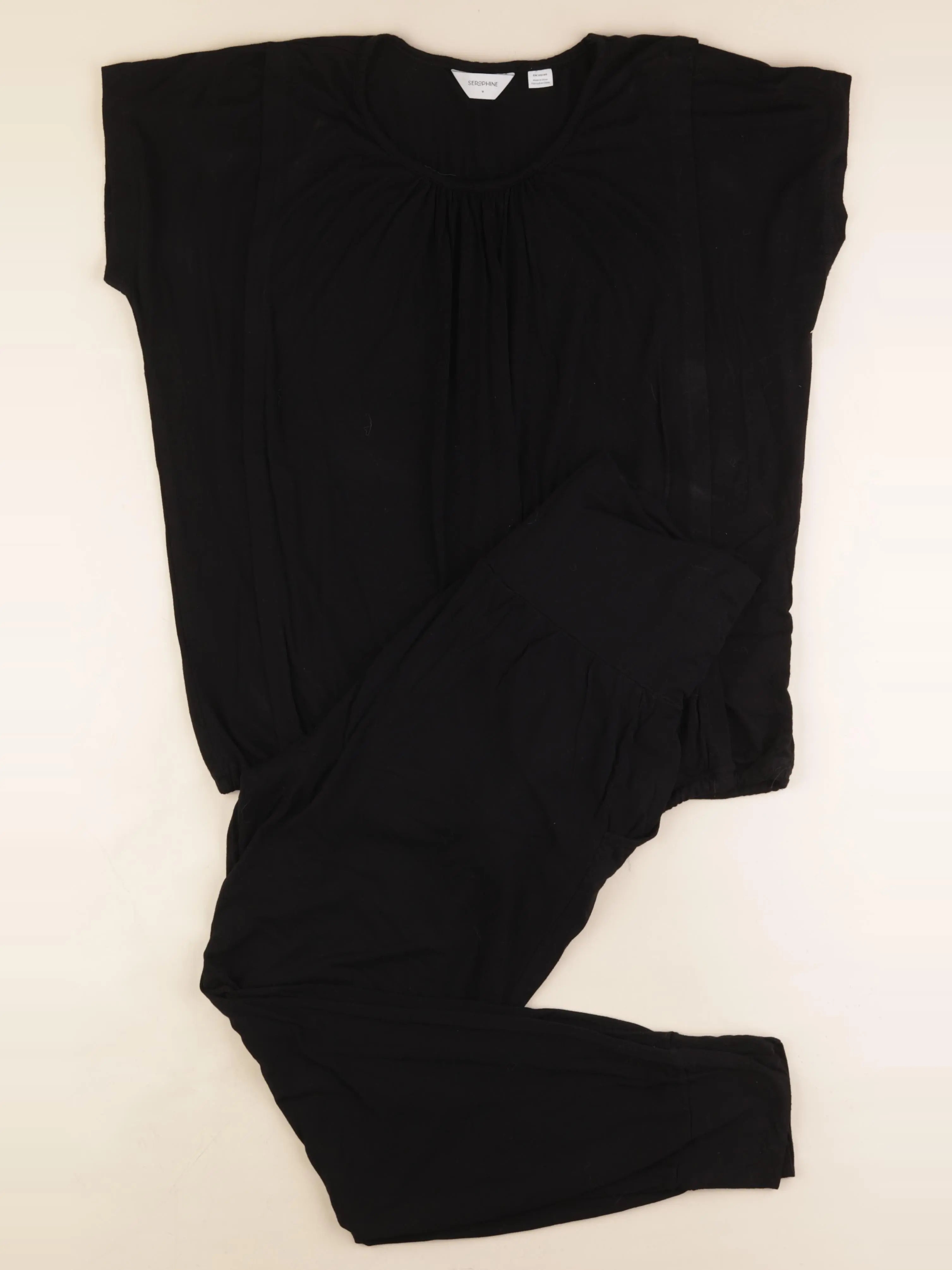 Seraphine - pyjama allaitement, grossesse coton noir - m