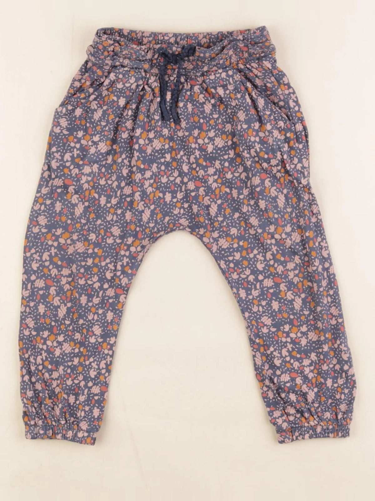 Vertbaudet - pantalon bleu, rose - 24 mois