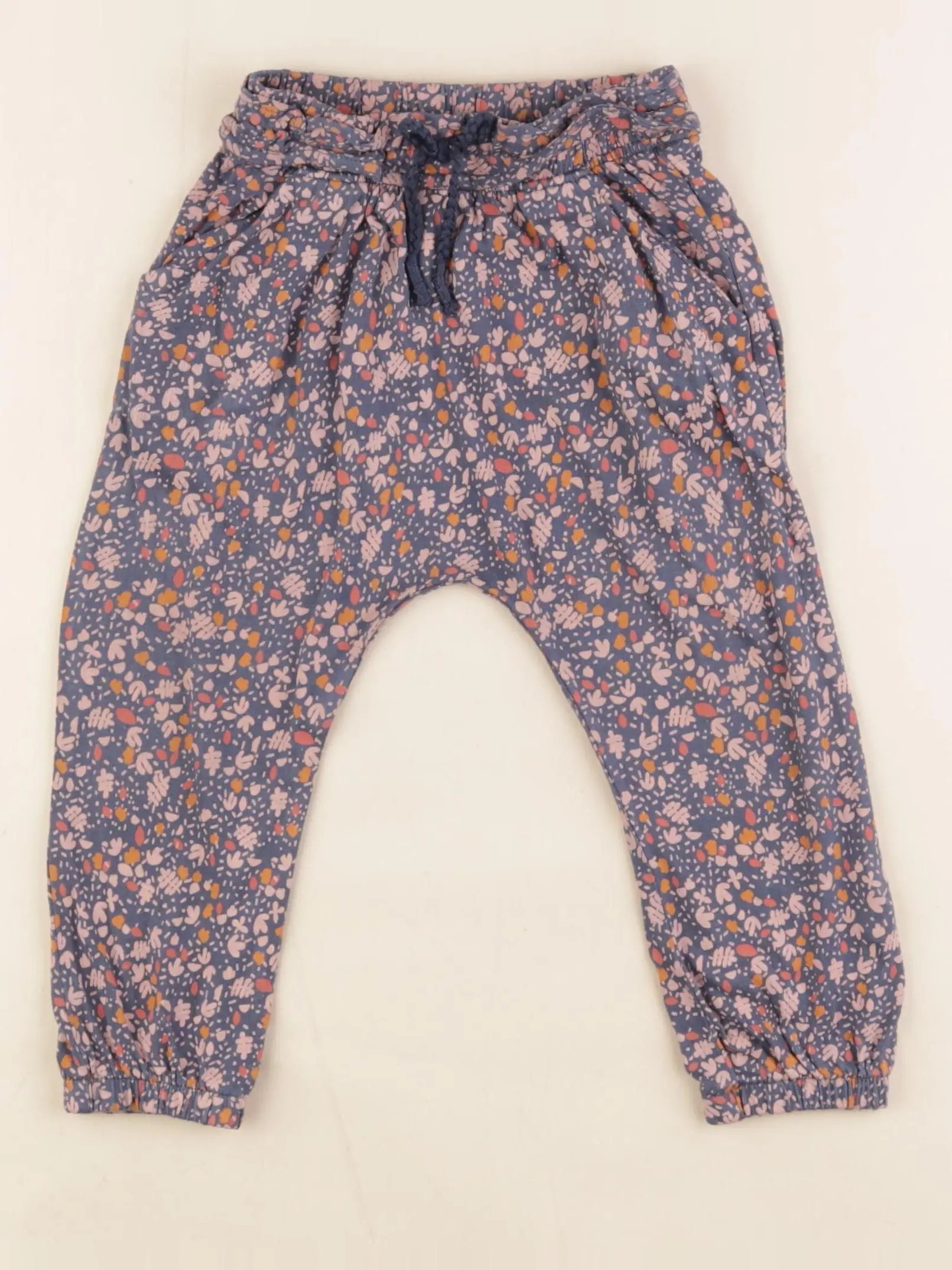 Vertbaudet - pantalon bleu, rose - 24 mois