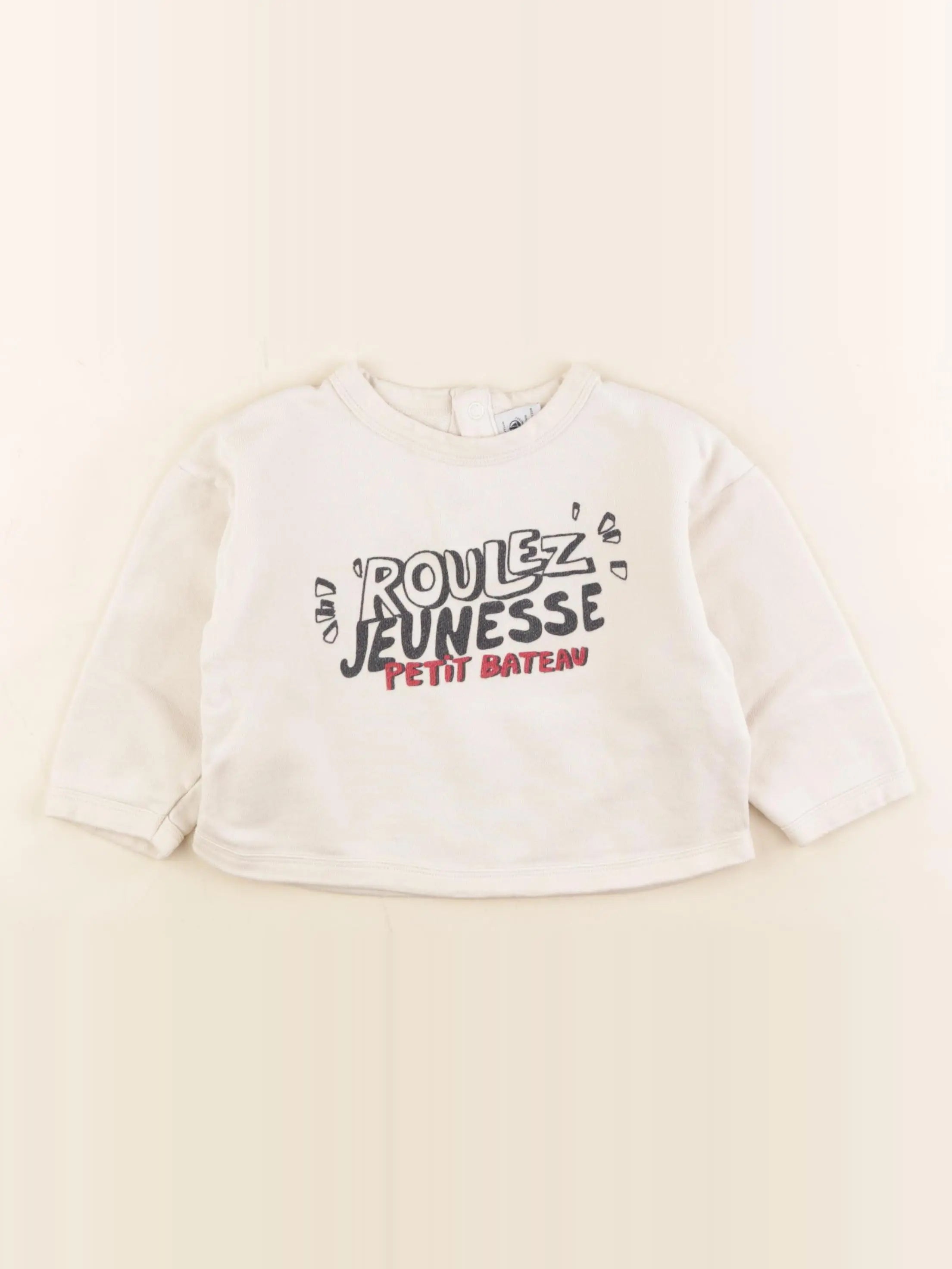 Petit Bateau - sweat beige - 36 mois