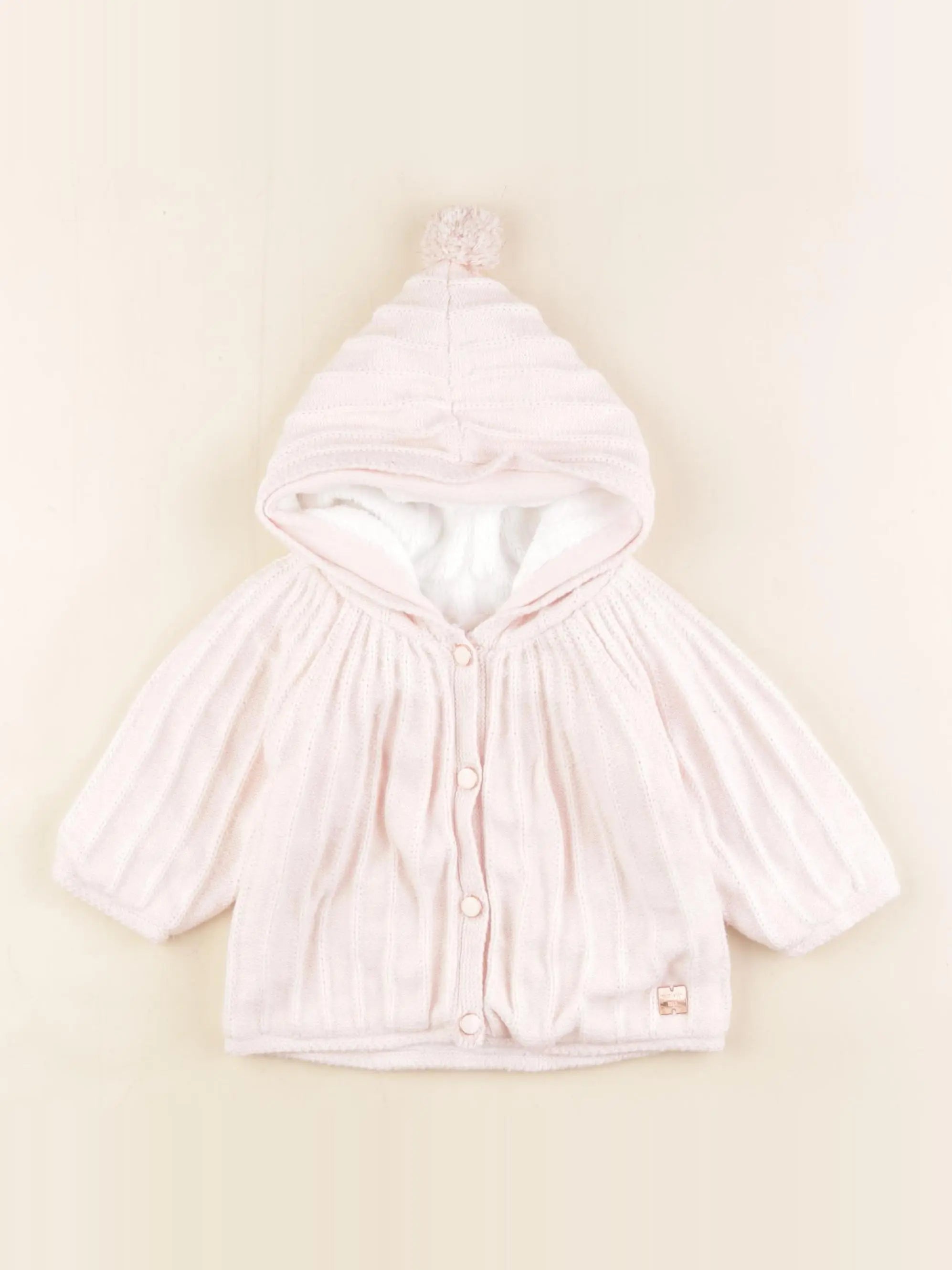 Carrément Beau - veste doublé rose - 3 mois