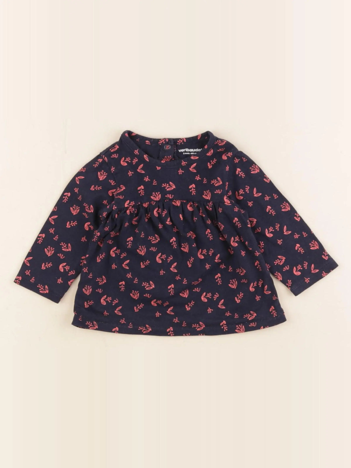 Vertbaudet - tee-shirt bleu - 3 mois