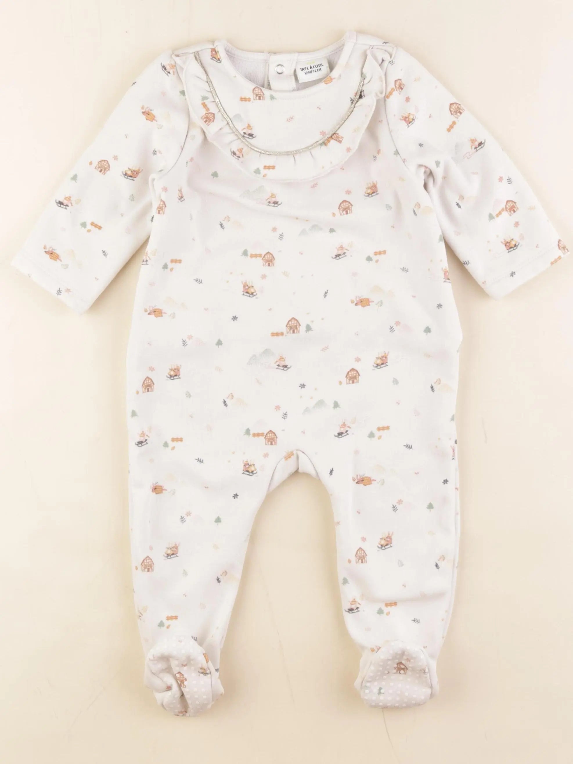 Tape à l'oeil - pyjama coton beige - 12 mois