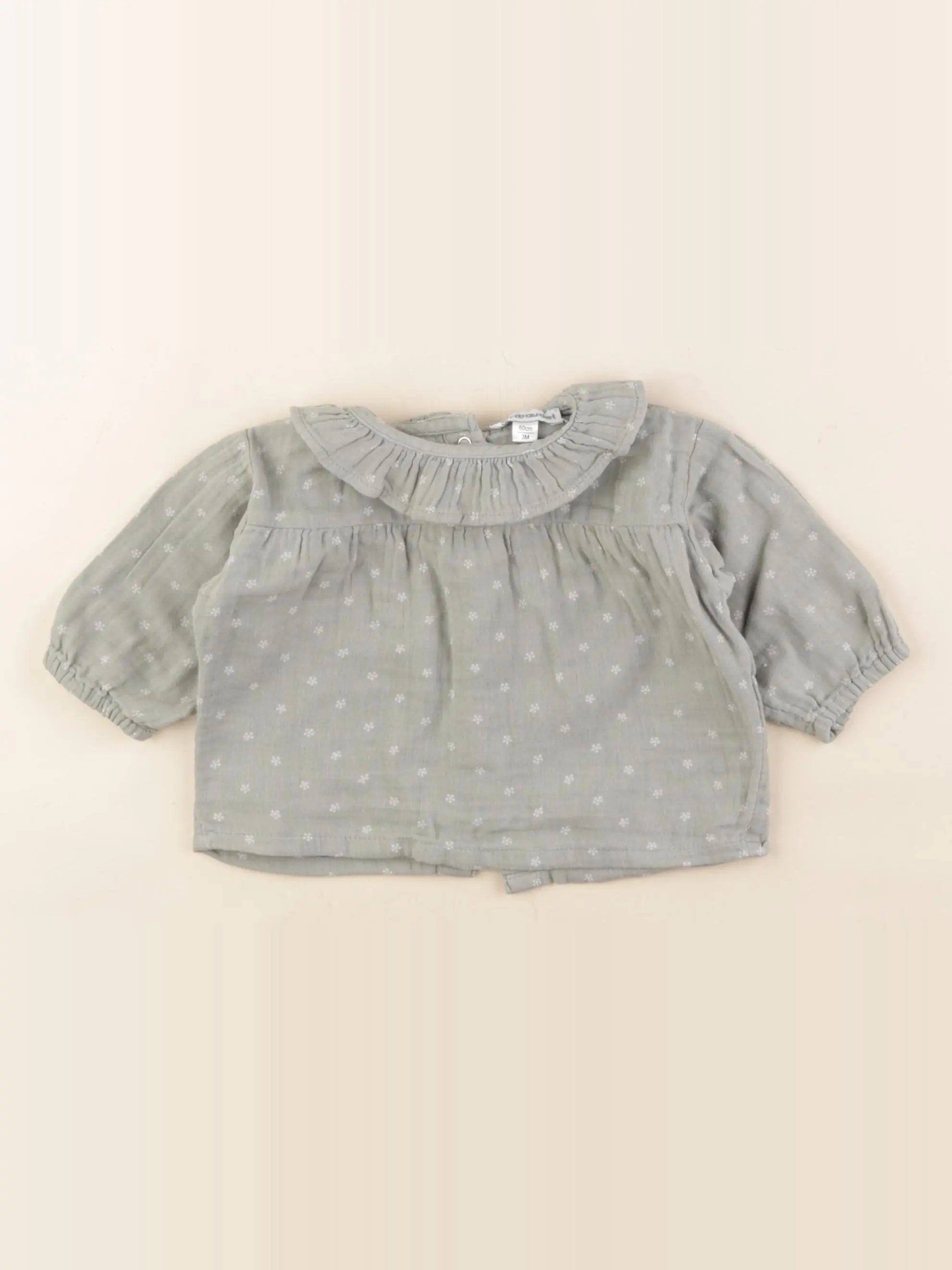 Vertbaudet - blouse vert - 3 mois