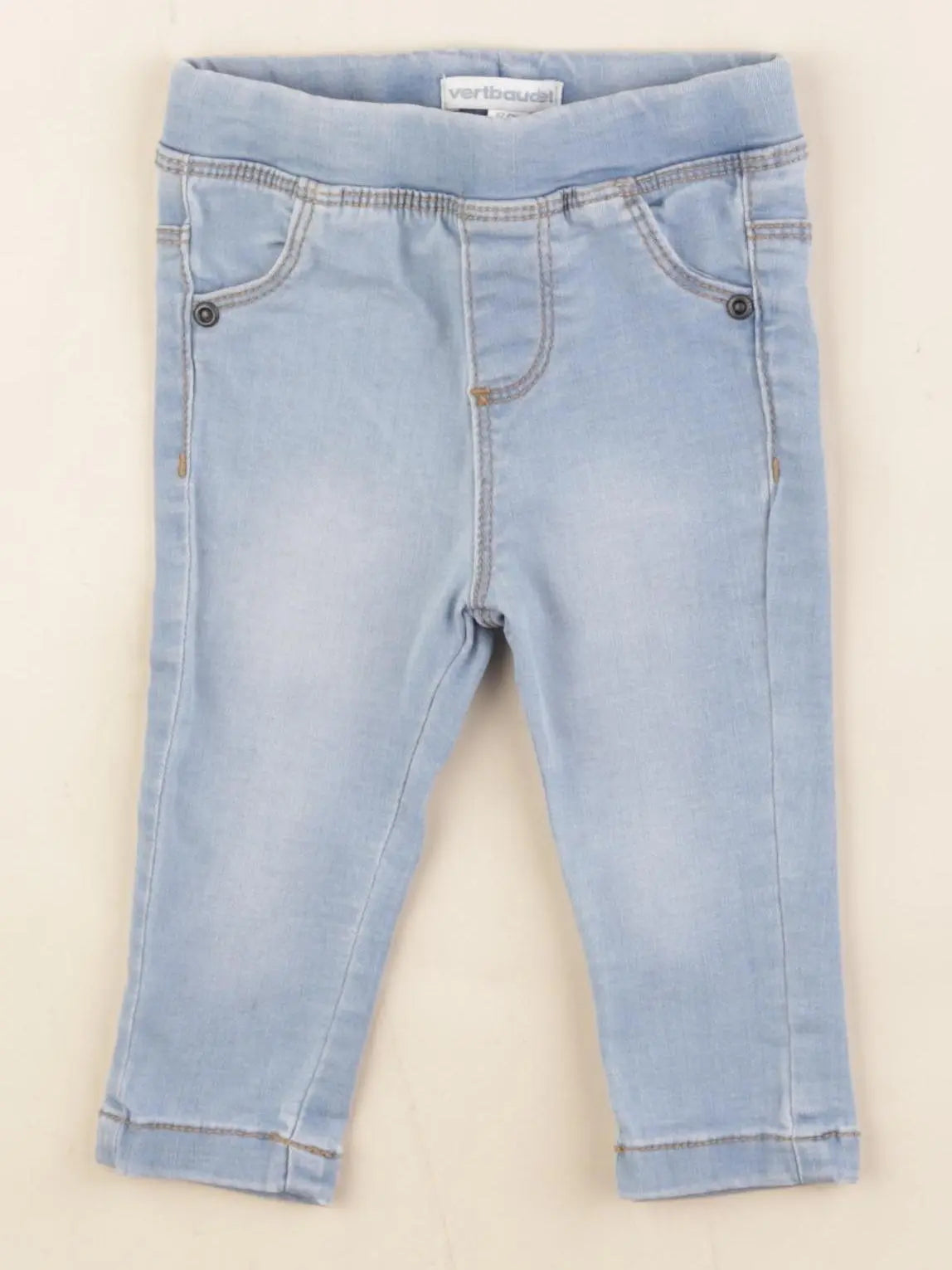 Vertbaudet - jegging bleu - 6 mois