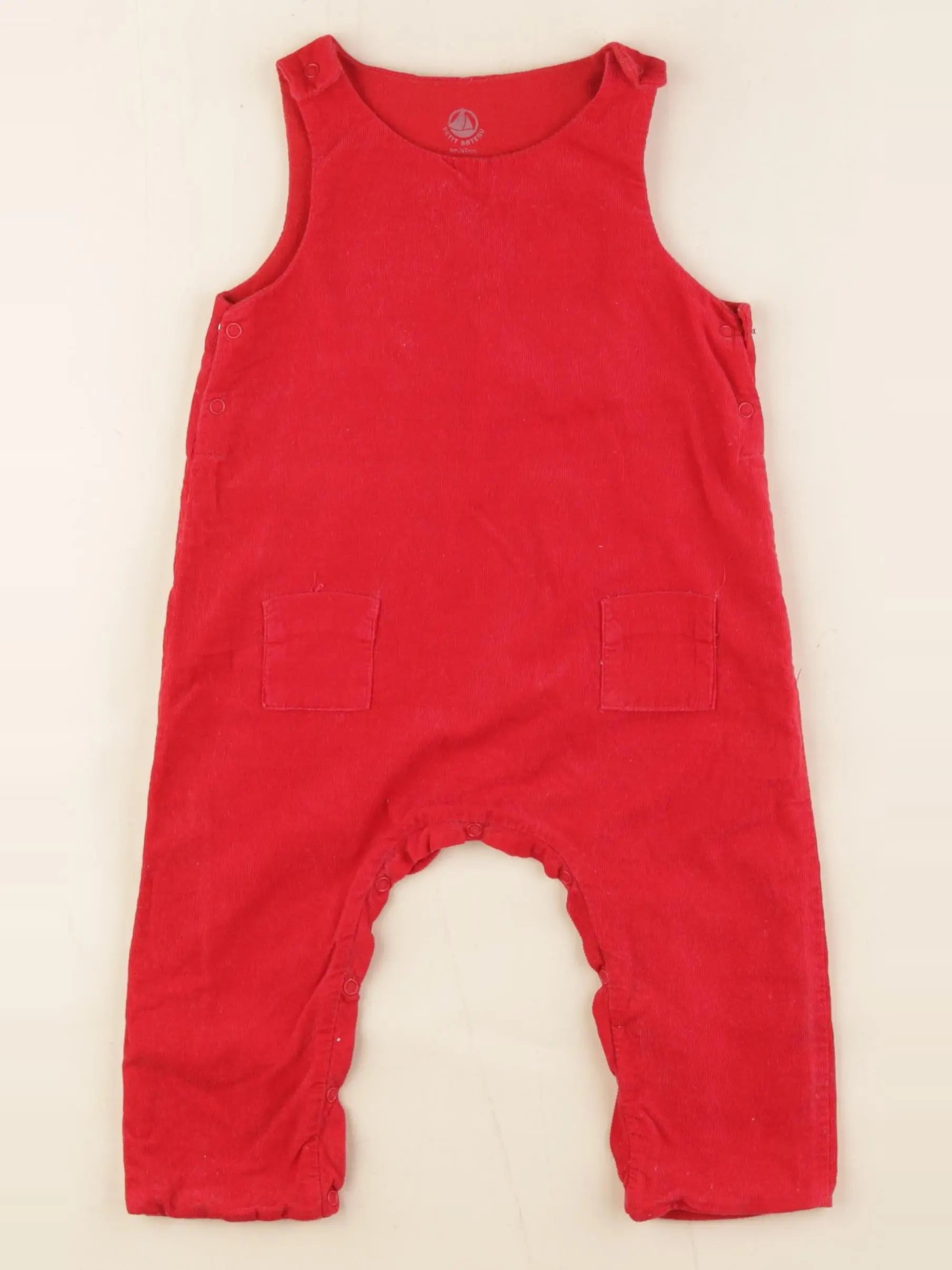 Petit Bateau - salopette rouge - 6 mois