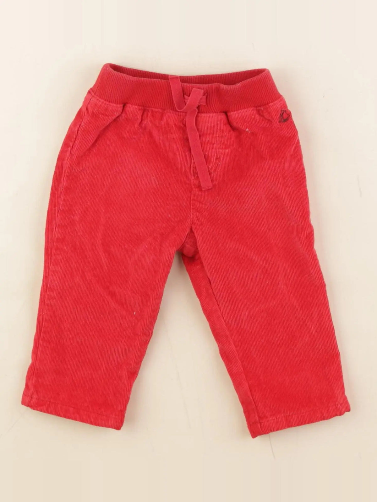 Petit Bateau - pantalon doublé rouge - 6 mois
