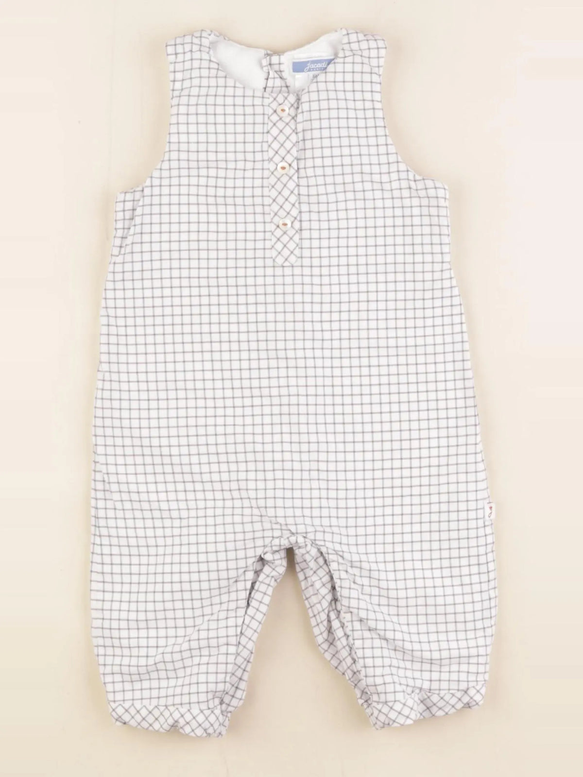 Jacadi - combinaison doublé blanc, gris - 6 mois