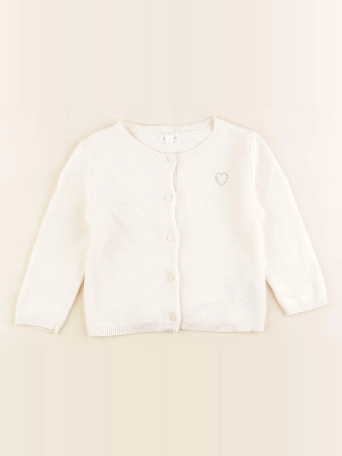Vertbaudet - gilet blanc - 12 mois