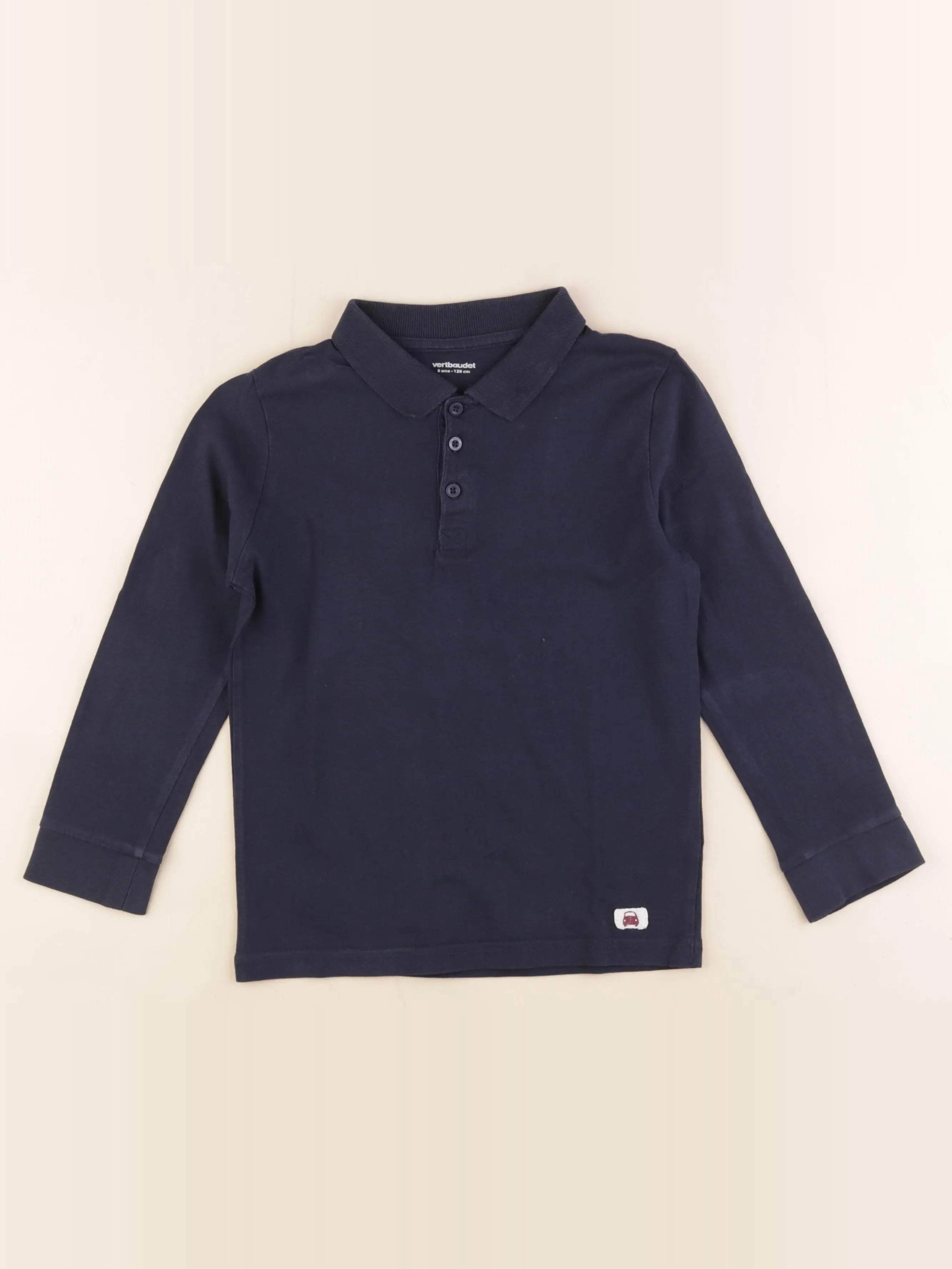 Vertbaudet - polo bleu - 8 ans