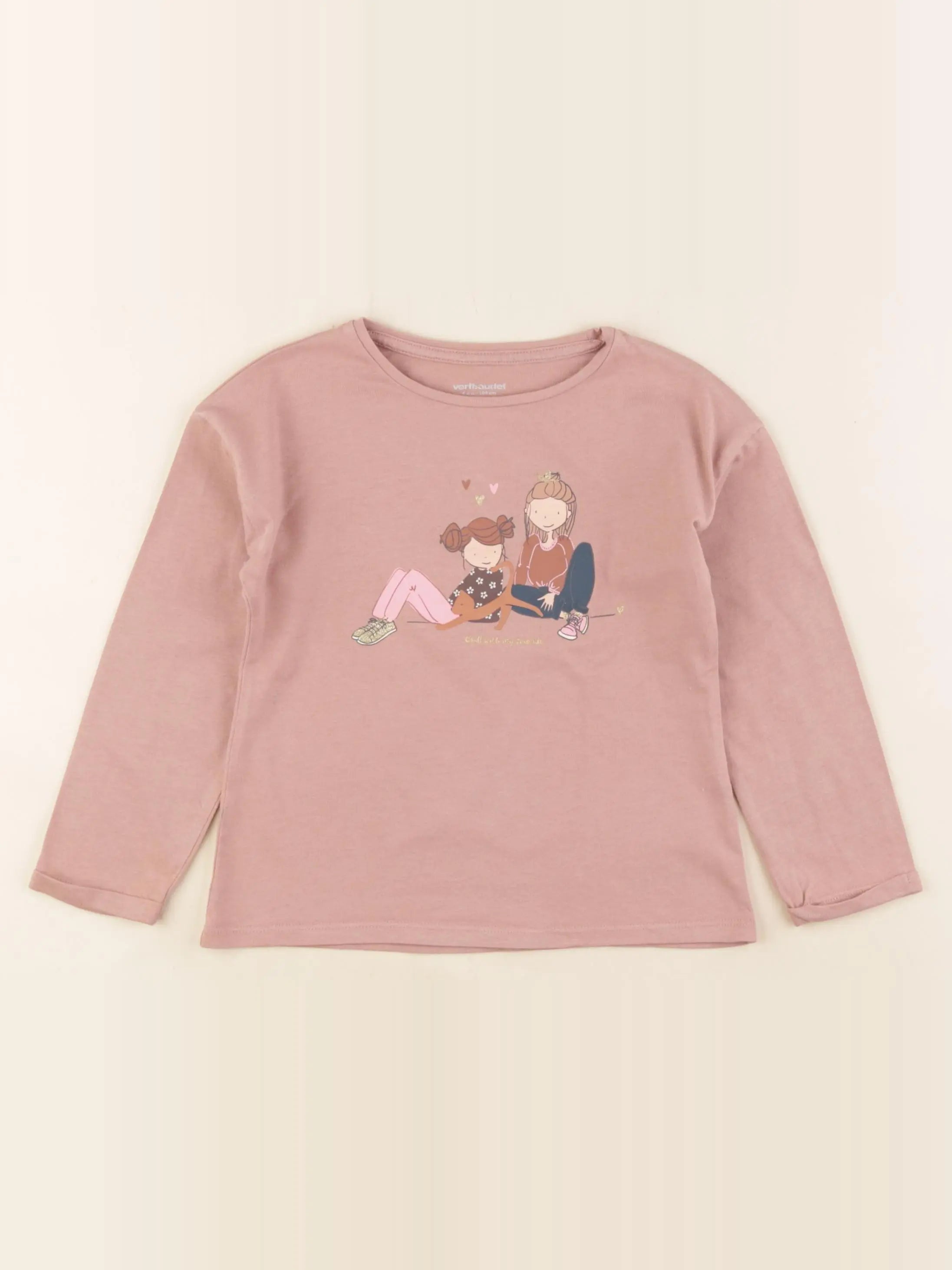Vertbaudet - tee-shirt rose - 4 ans