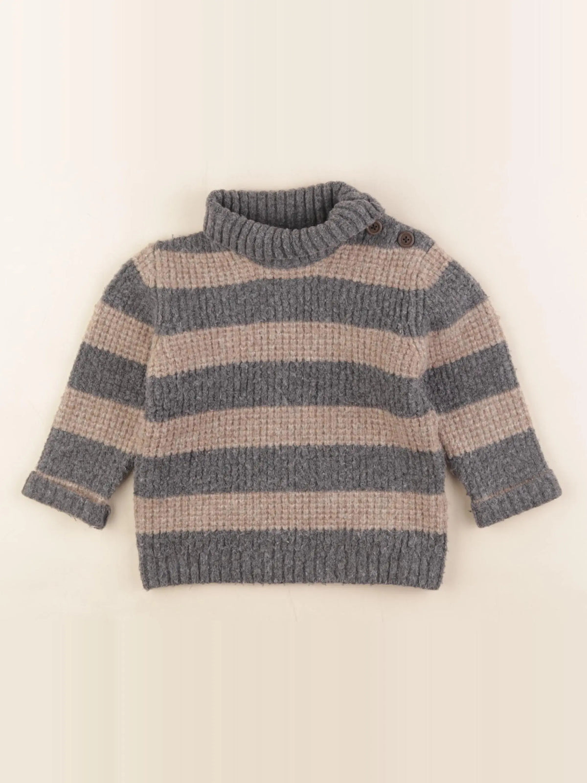 Zara - pull gris, marron - 18/24 mois