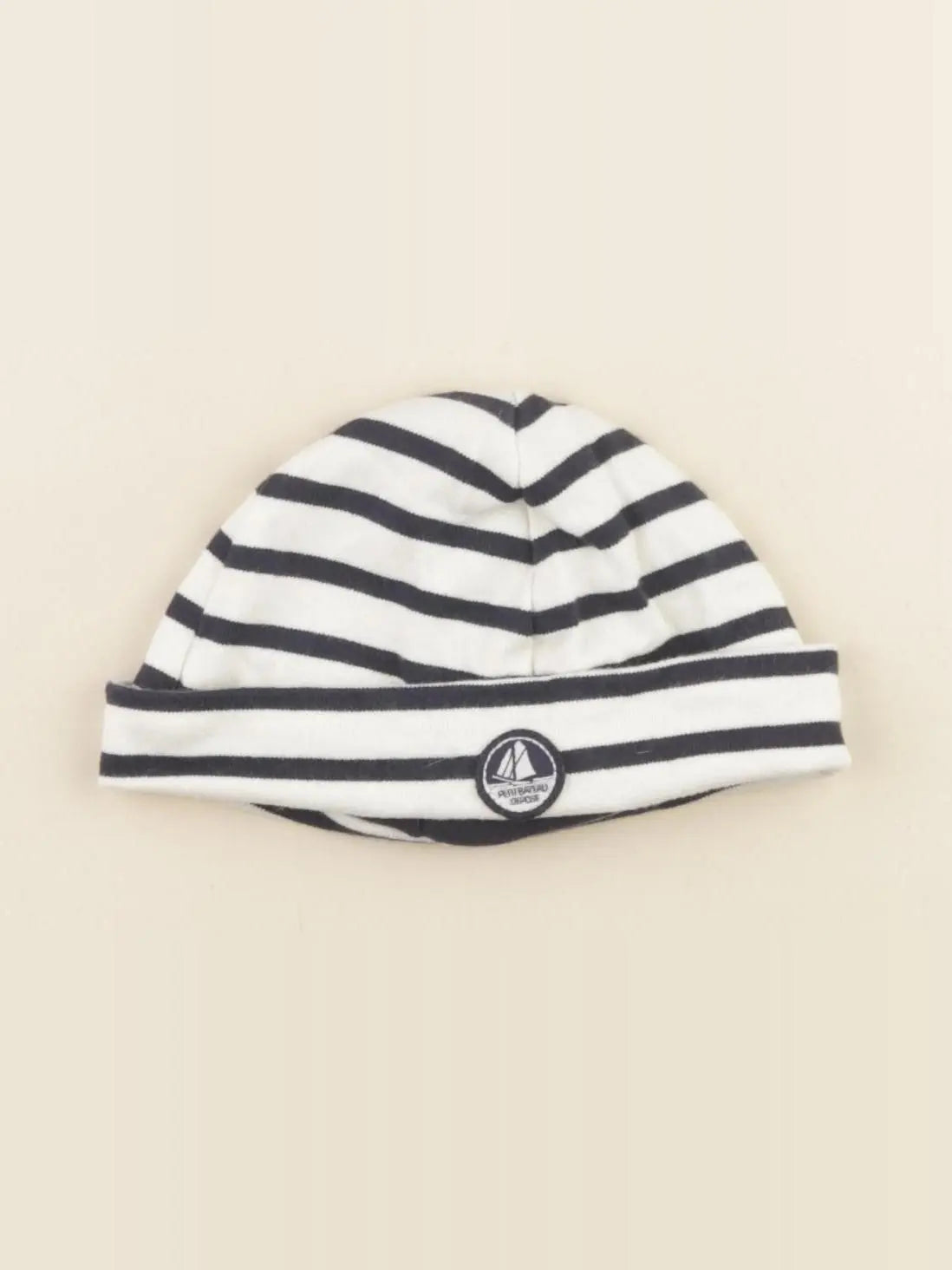 Petit Bateau - bonnet blanc, bleu - 12/18 mois