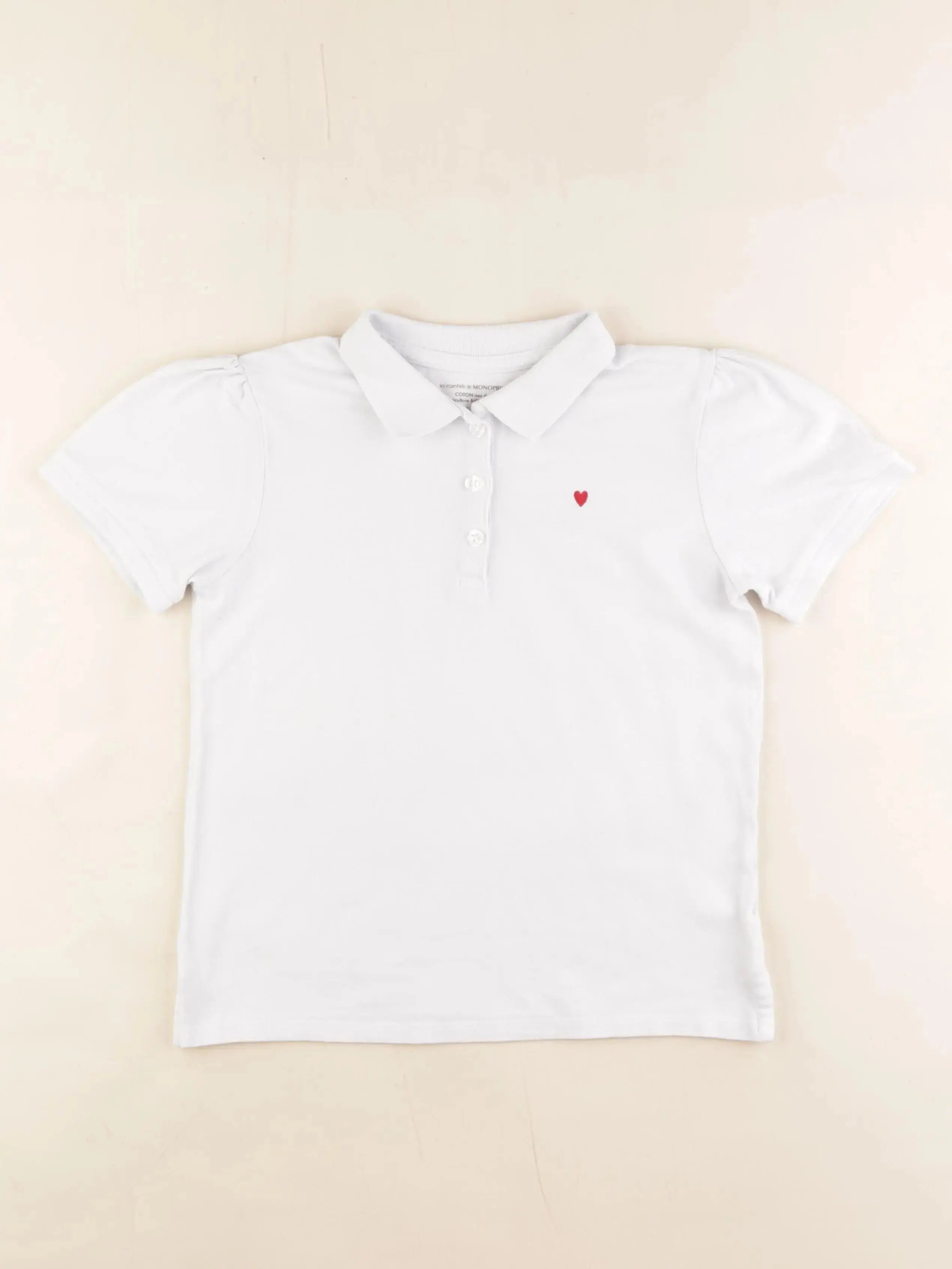 Monoprix - polo blanc - 12 ans