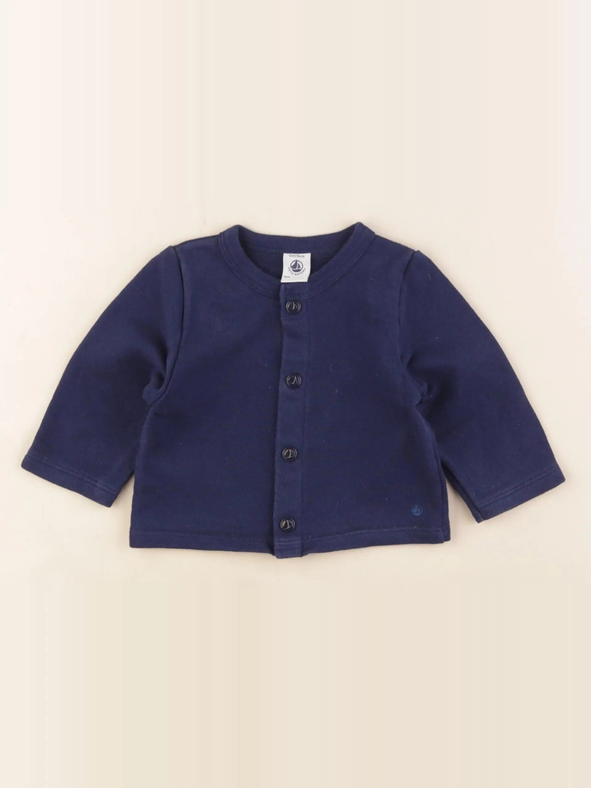 Petit Bateau - sweat bleu - 12 mois
