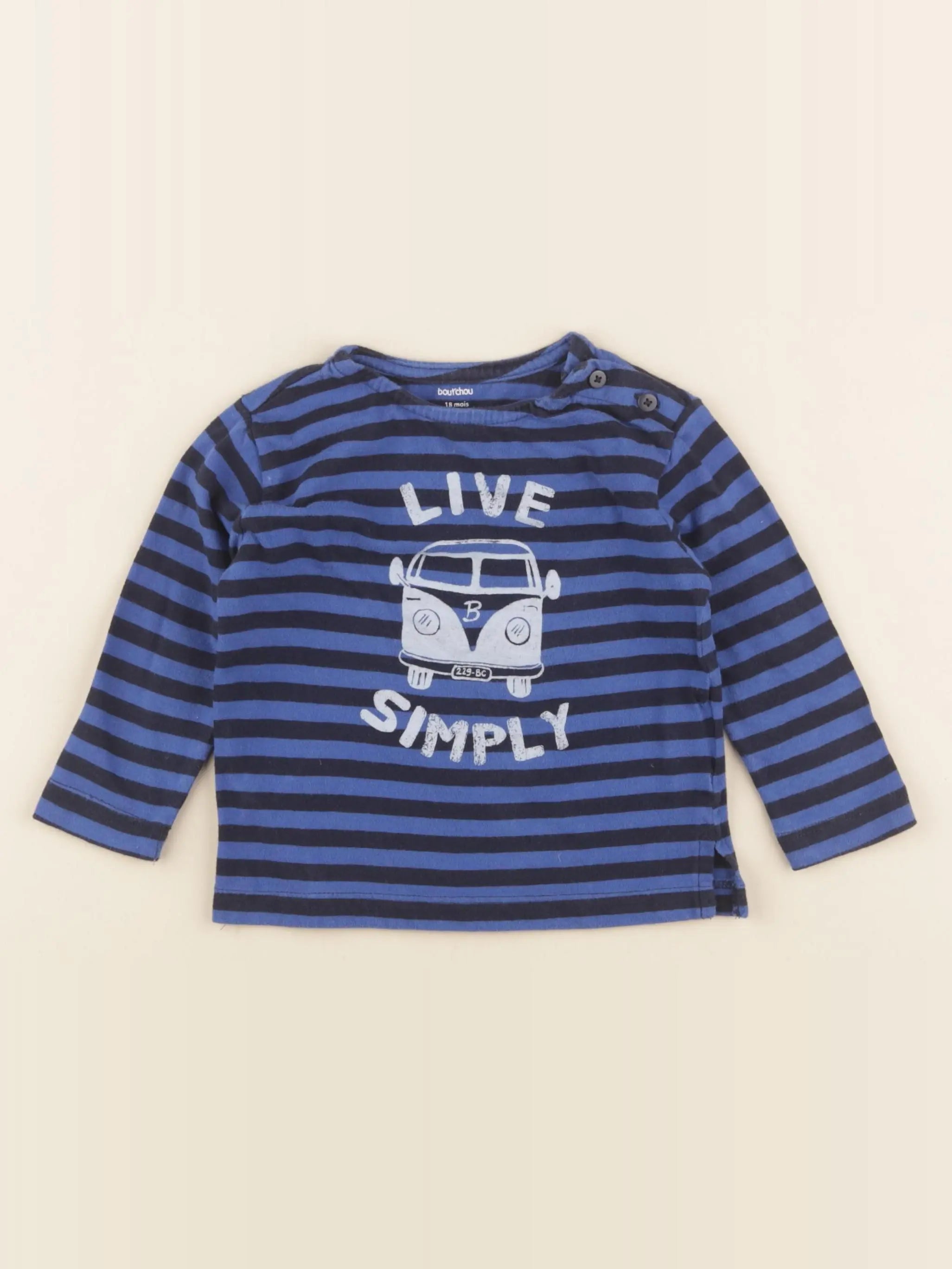 Boutchou - tee-shirt bleu - 18 mois