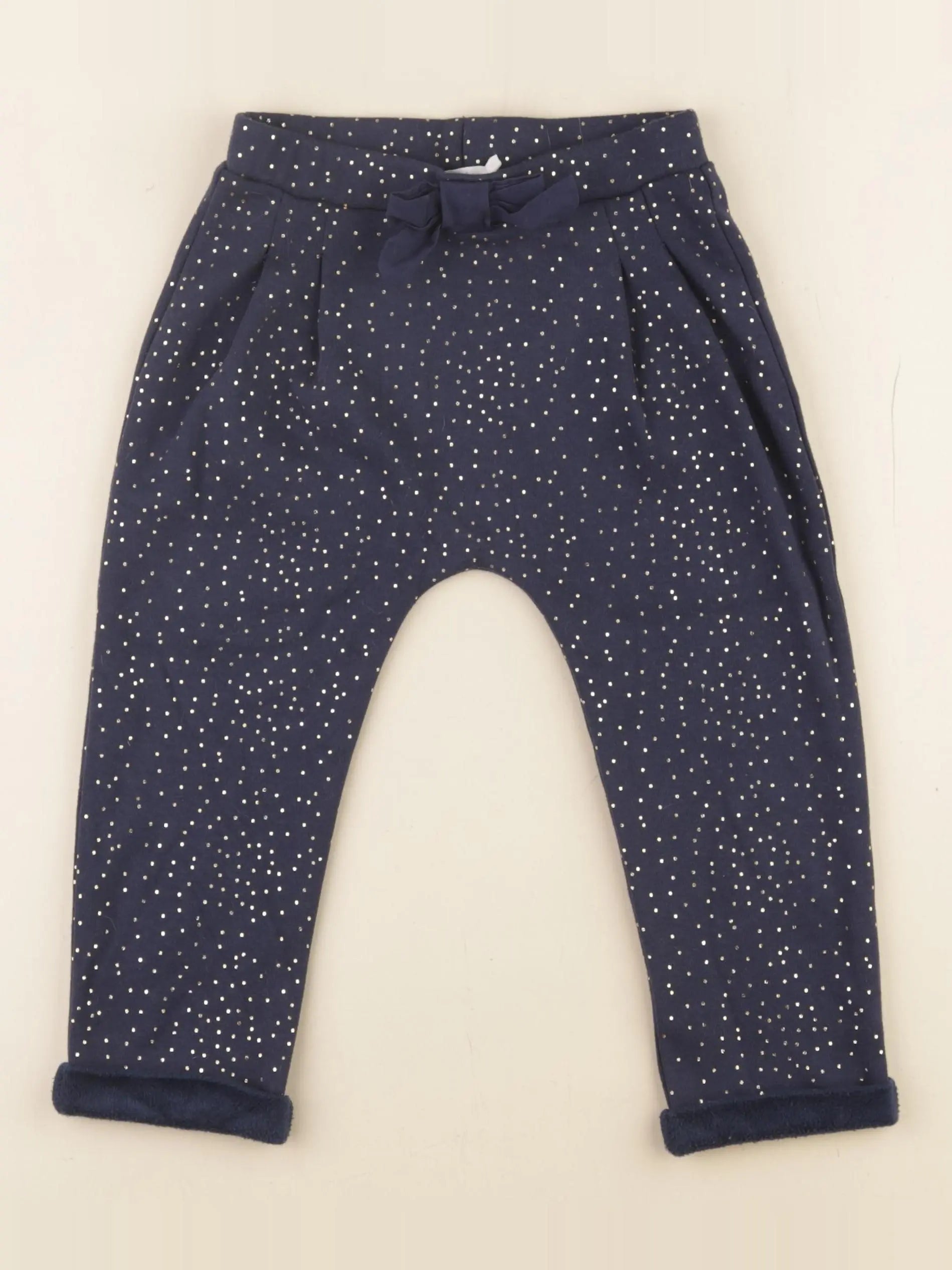 Boutchou - jogging doublé bleu, or - 36 mois